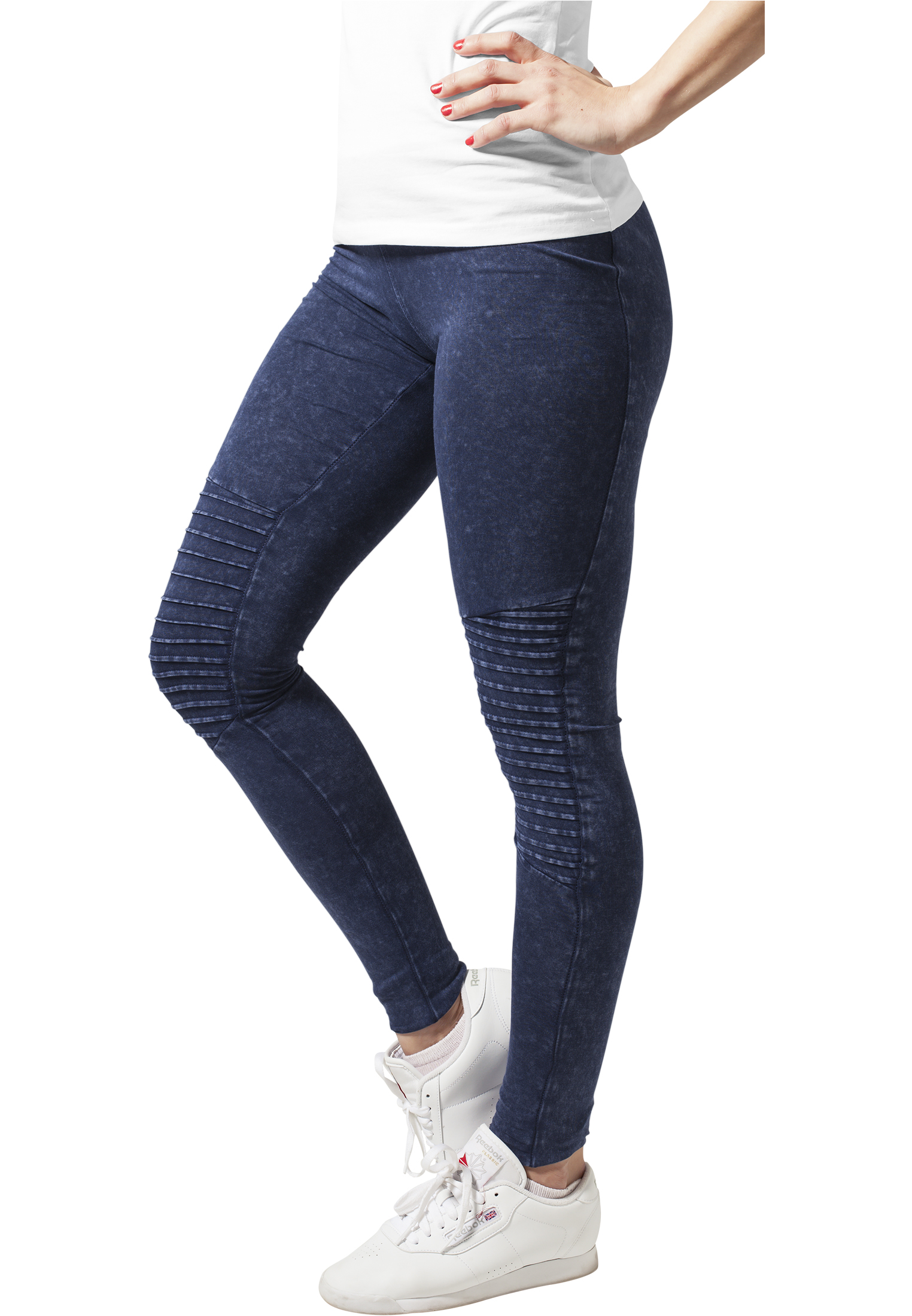 Womens Jersey Denim Leggings - Blue
