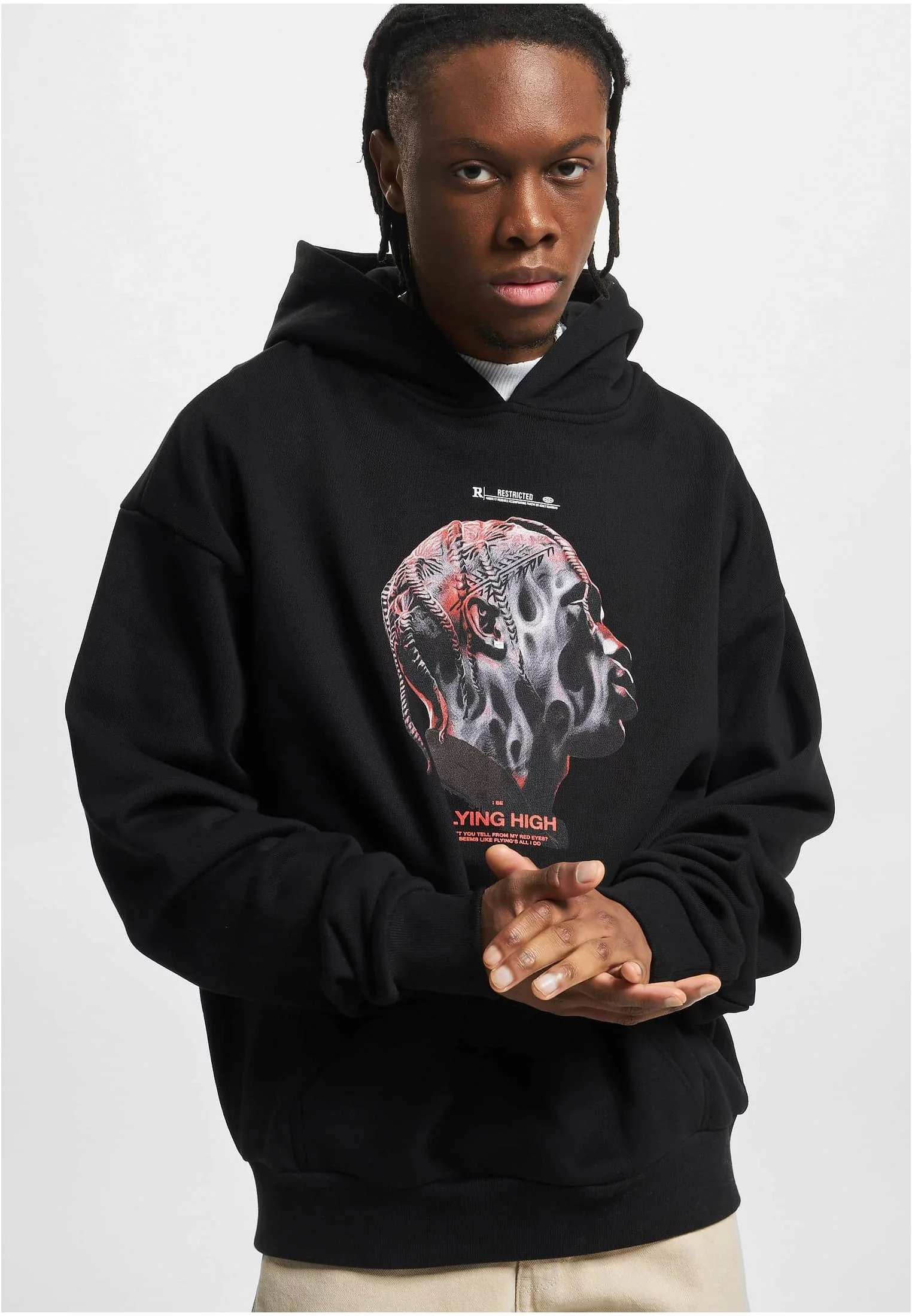 Men&#039;s Flying High Heavy Oversize Hoody - Black