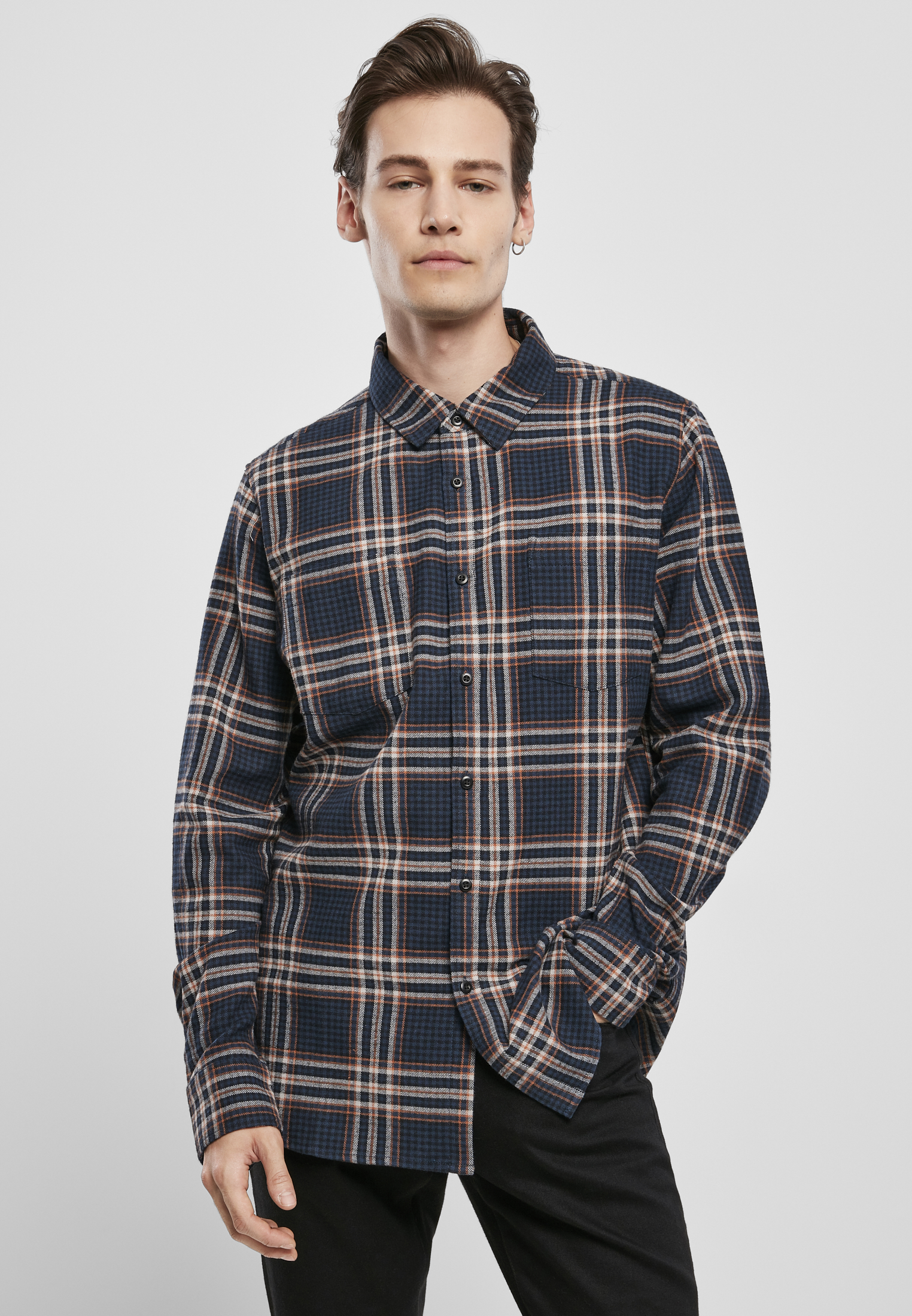 Campus Plaid Shirt Dark Blue/Rust