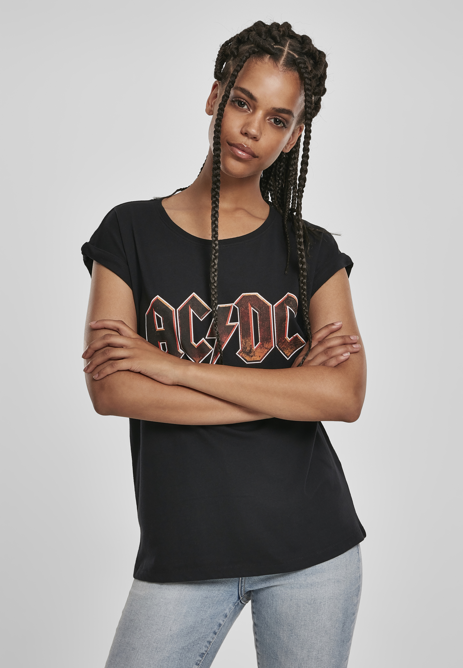 Doamnelor AC / DC Tensiune Tee negru