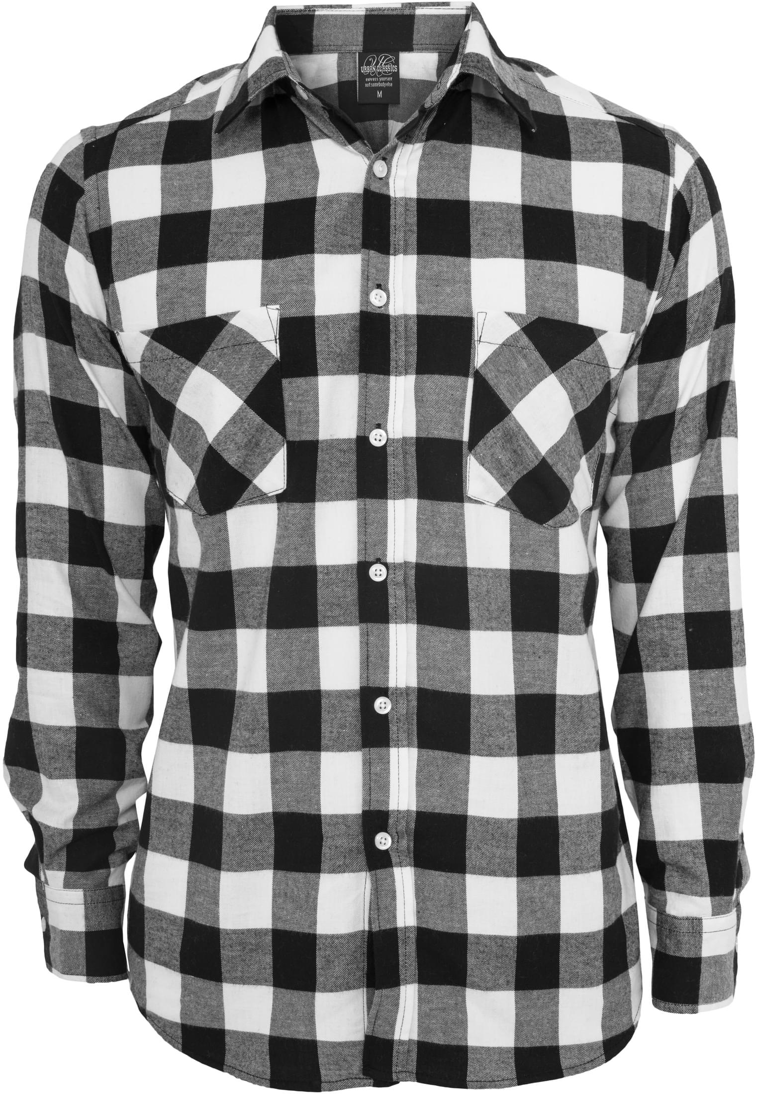 Plaid flannel shirt blk/wht