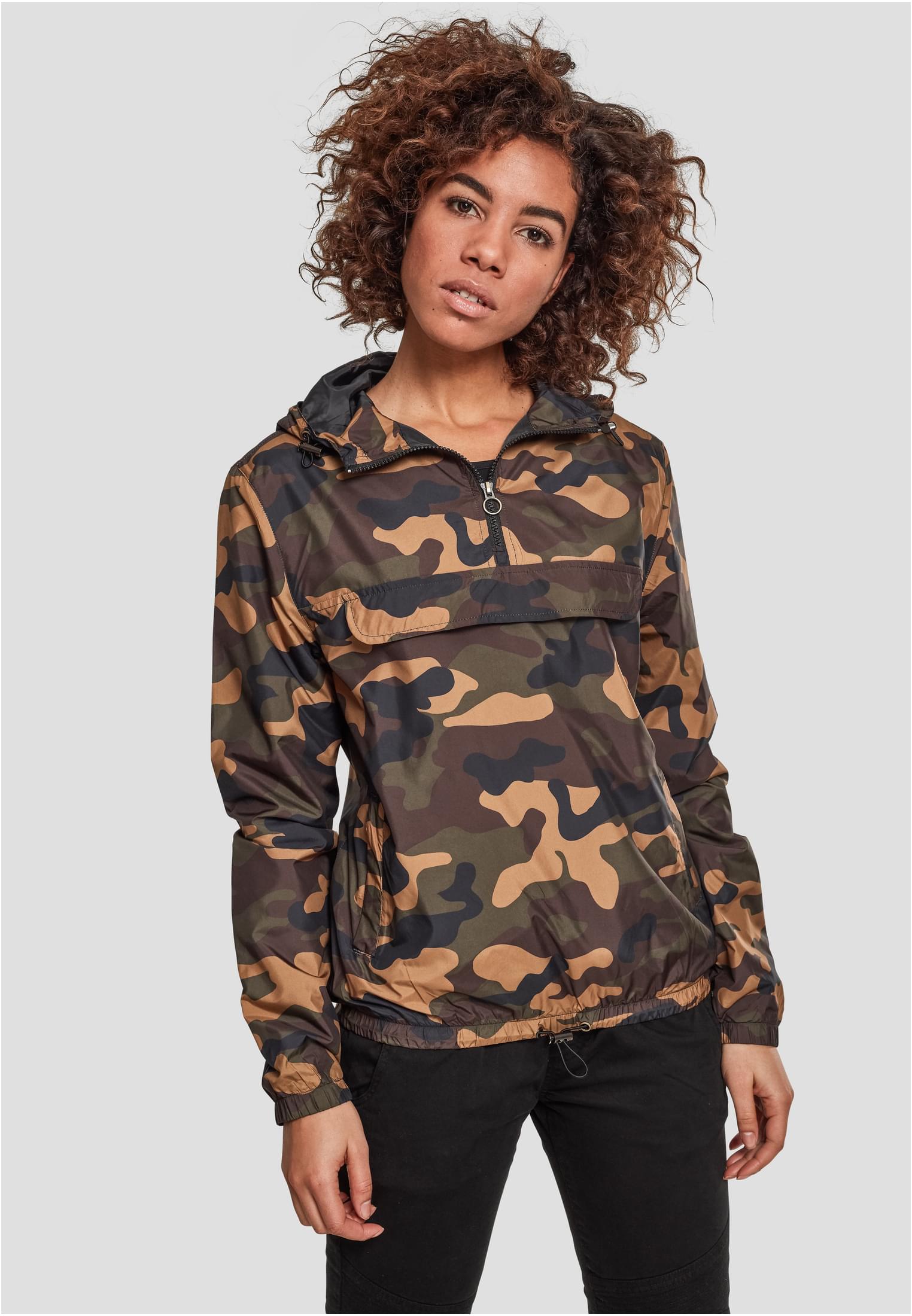 Womens Camo Pull Over Woodcamo Jacket