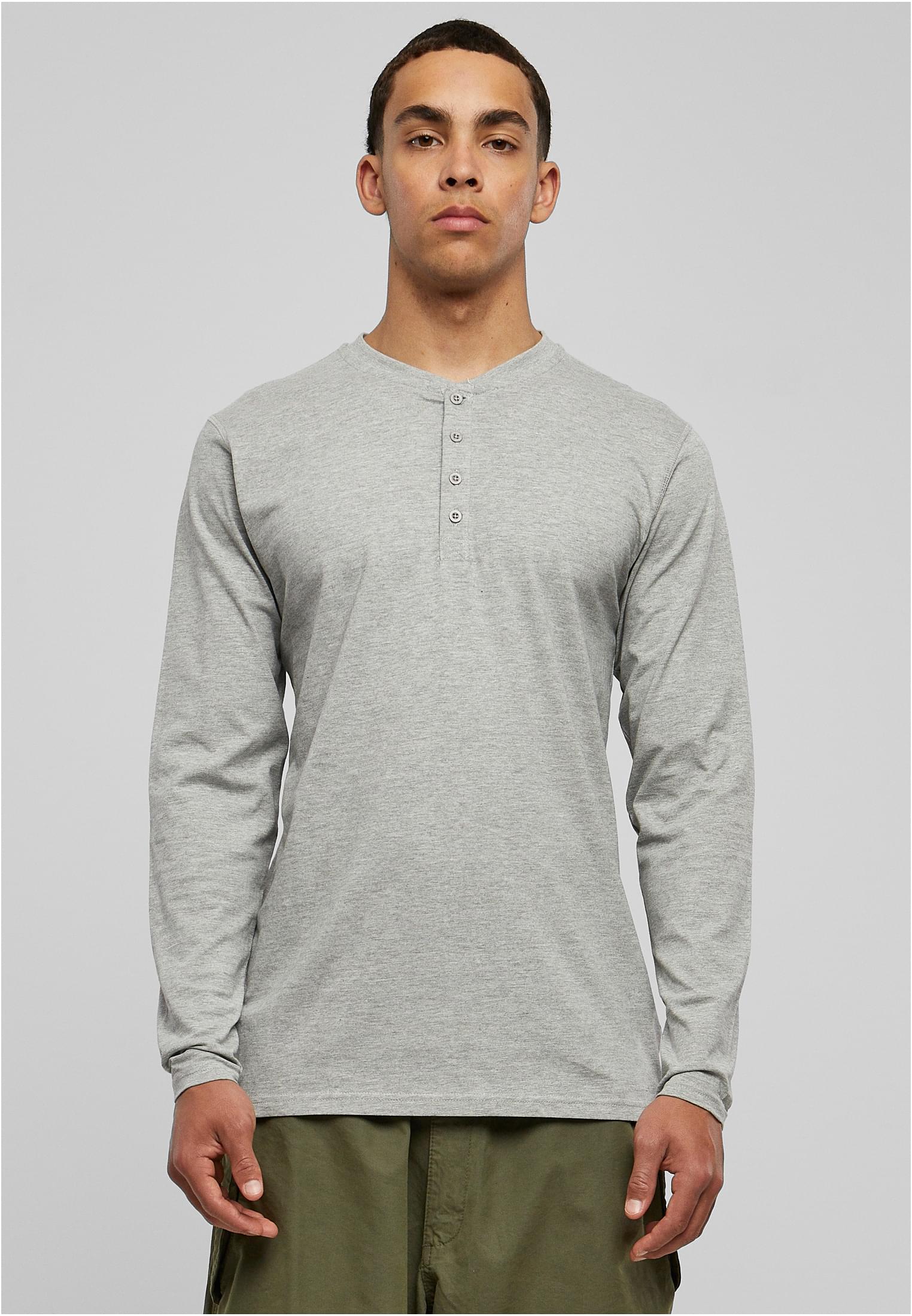 Basic T-shirt Henley L/S Grey