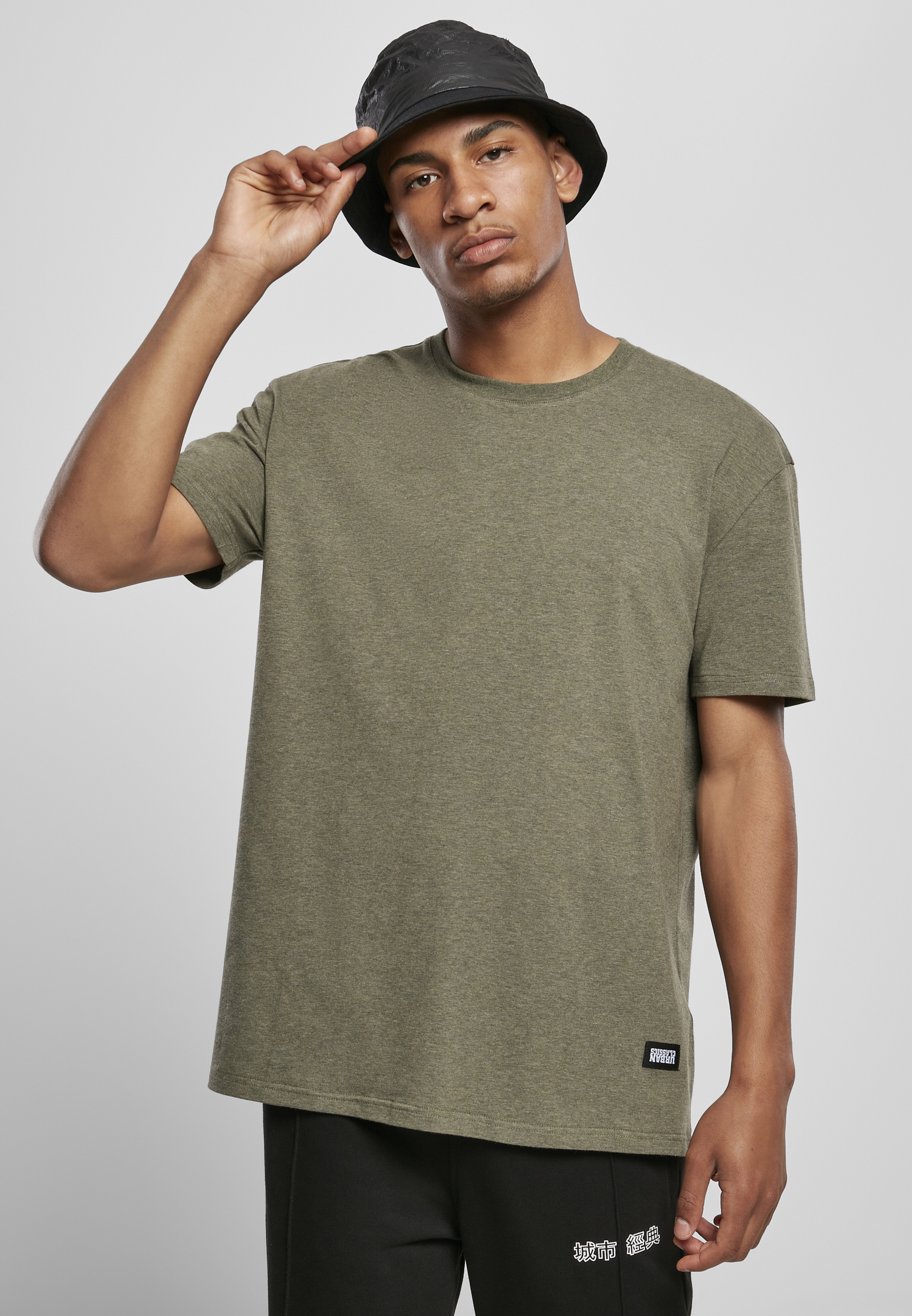 Oversize Melange Tee Dark Green Melange