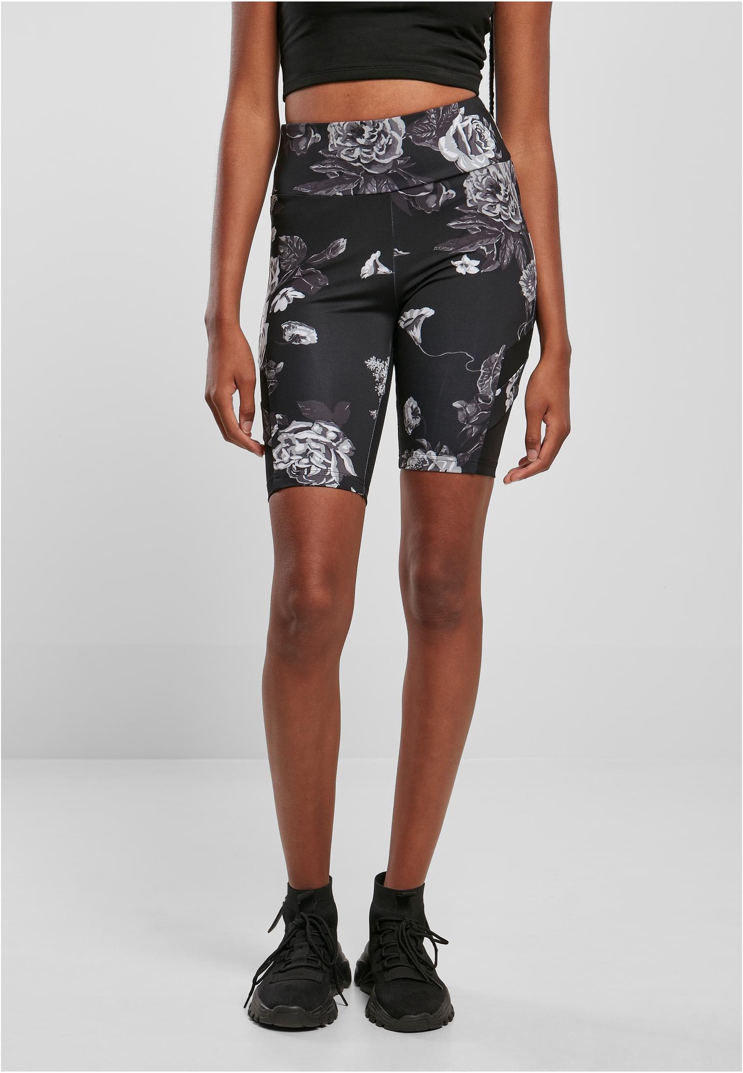Dámské kraťasy High Waist Tech Mesh AOP Cycle Shorts darkflower