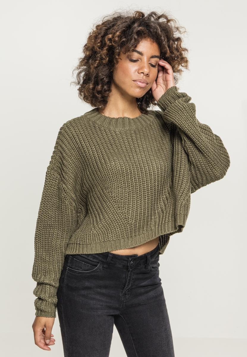 Women's wide oversize sweater olive