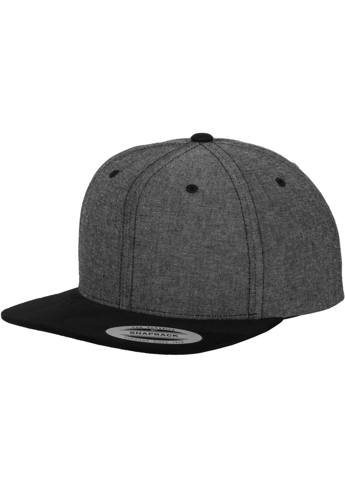 Chambray-Suede Snapback blk / blk