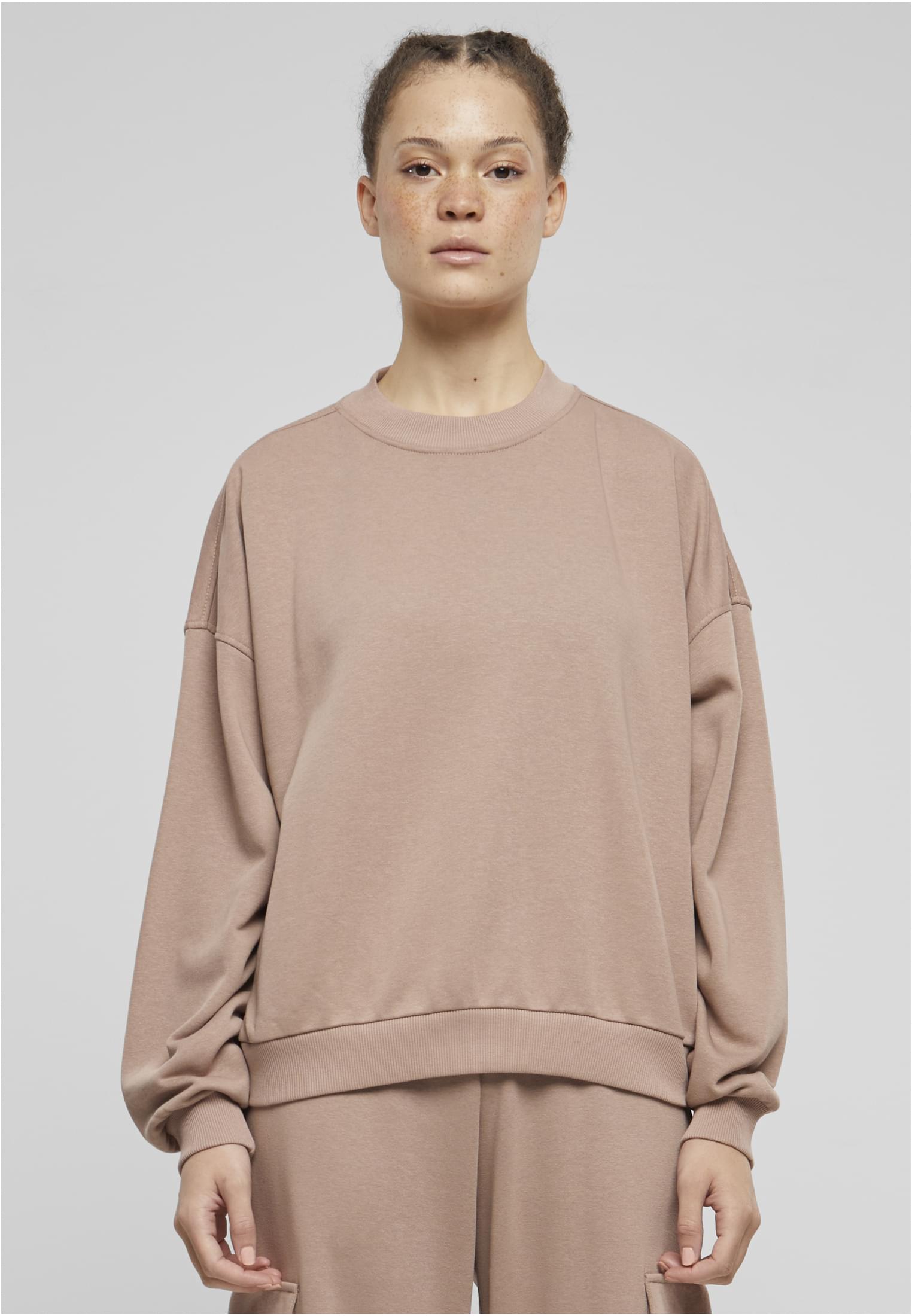 Women&#039;s Oversized Terry Powder Pink Sweatshirt