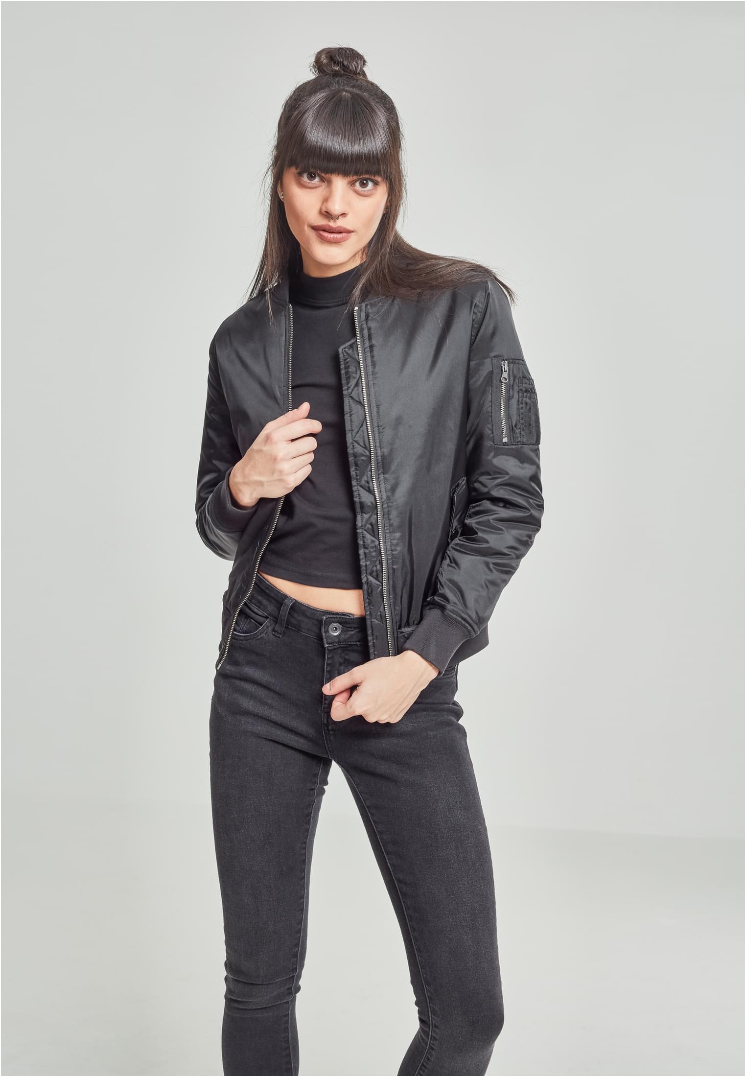 Women's Basic Bomber Jacket Black