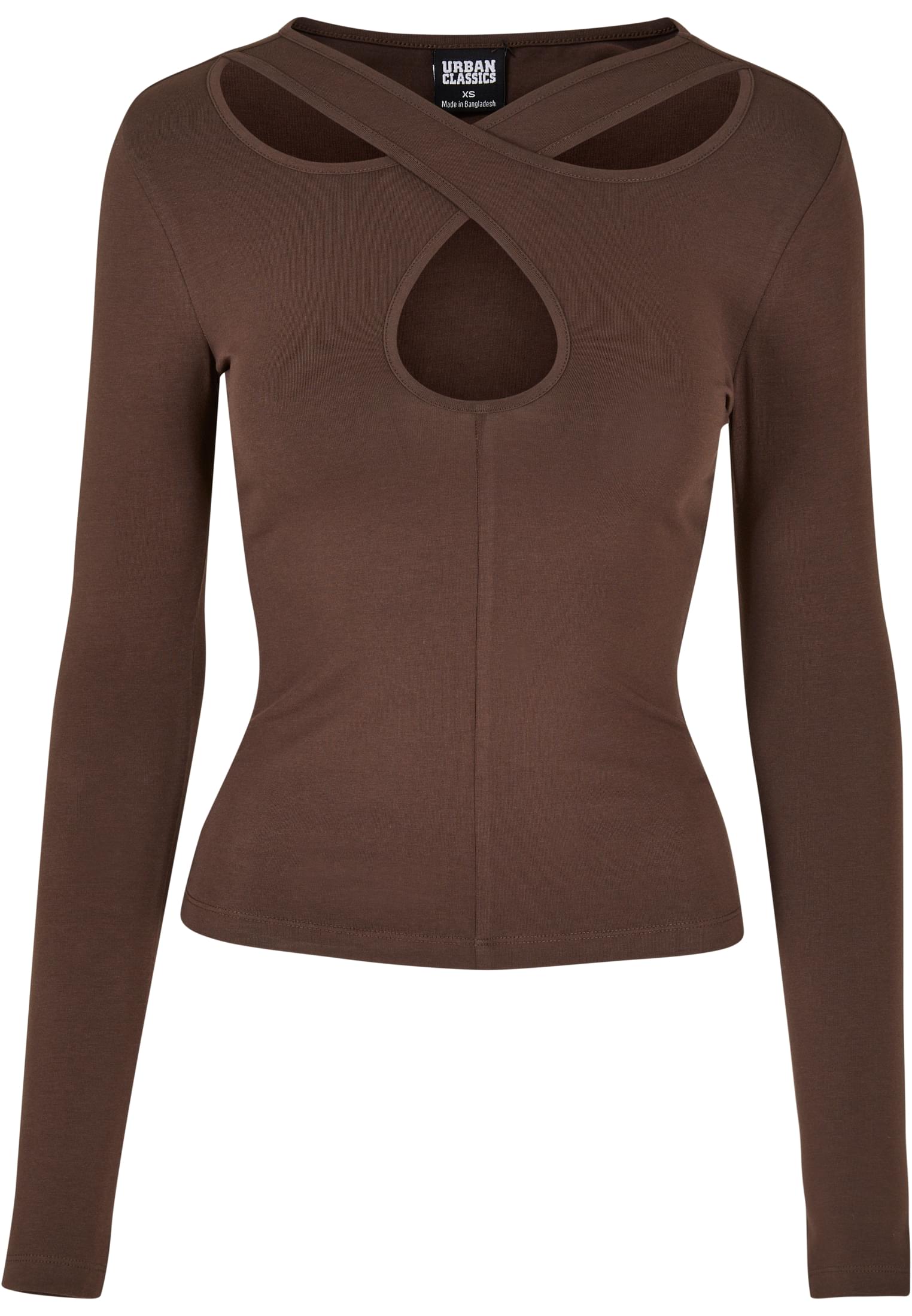 Women's Crossed Cut Out Longsleeve brown