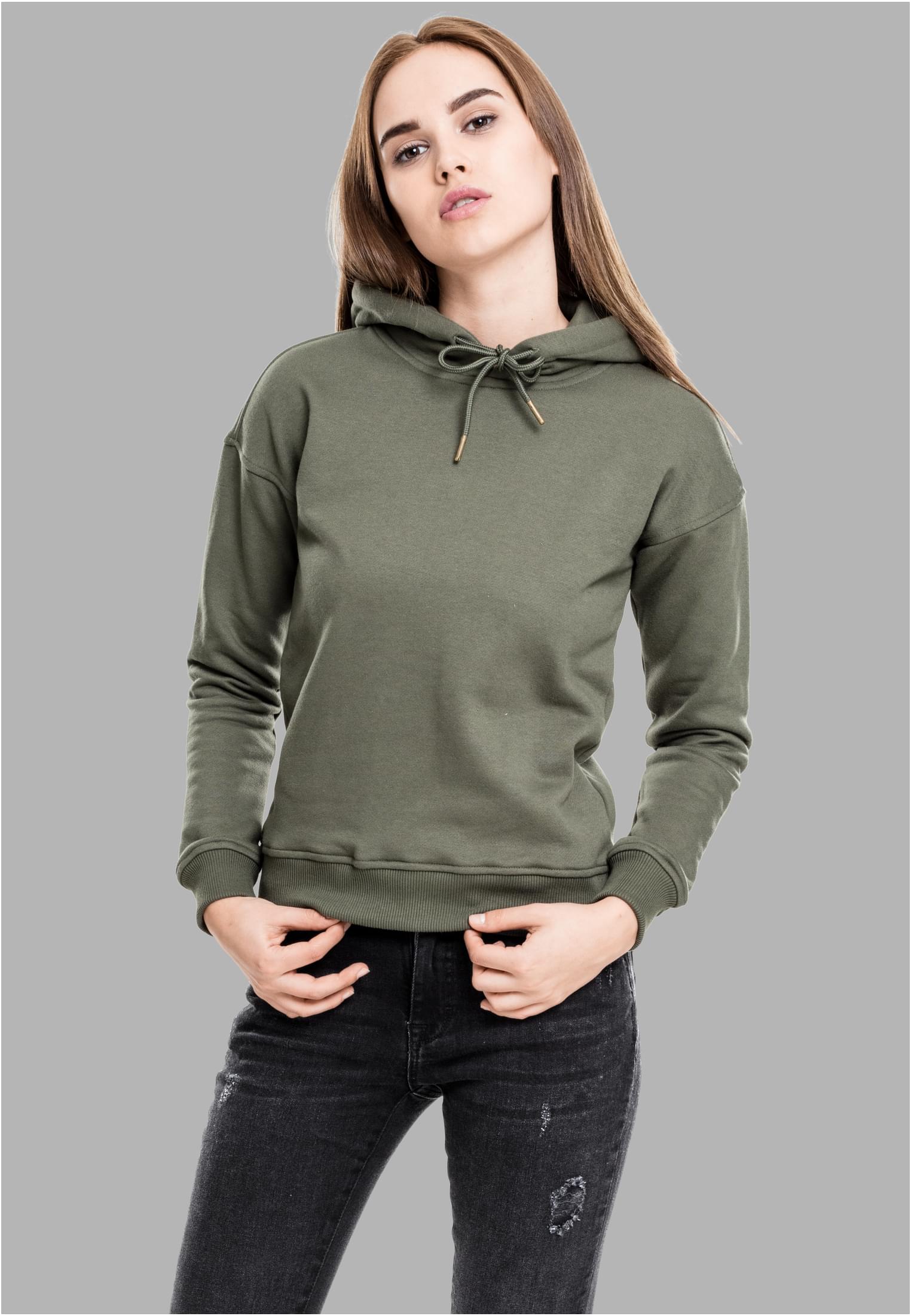 Women&#039;s olive hooded