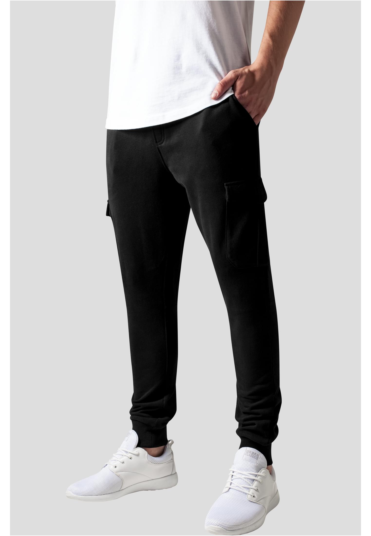 Fitted Cargo Sweatpants Black