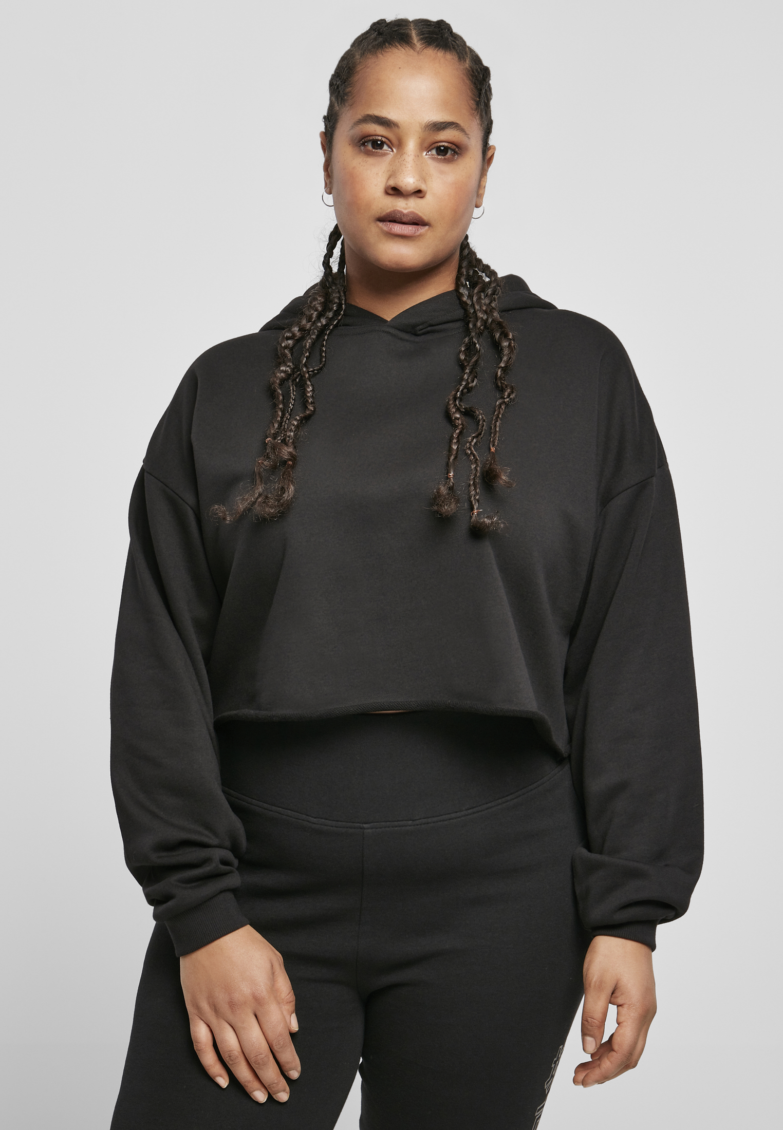 Women&#039;s Oversized Cropped Hoody Black
