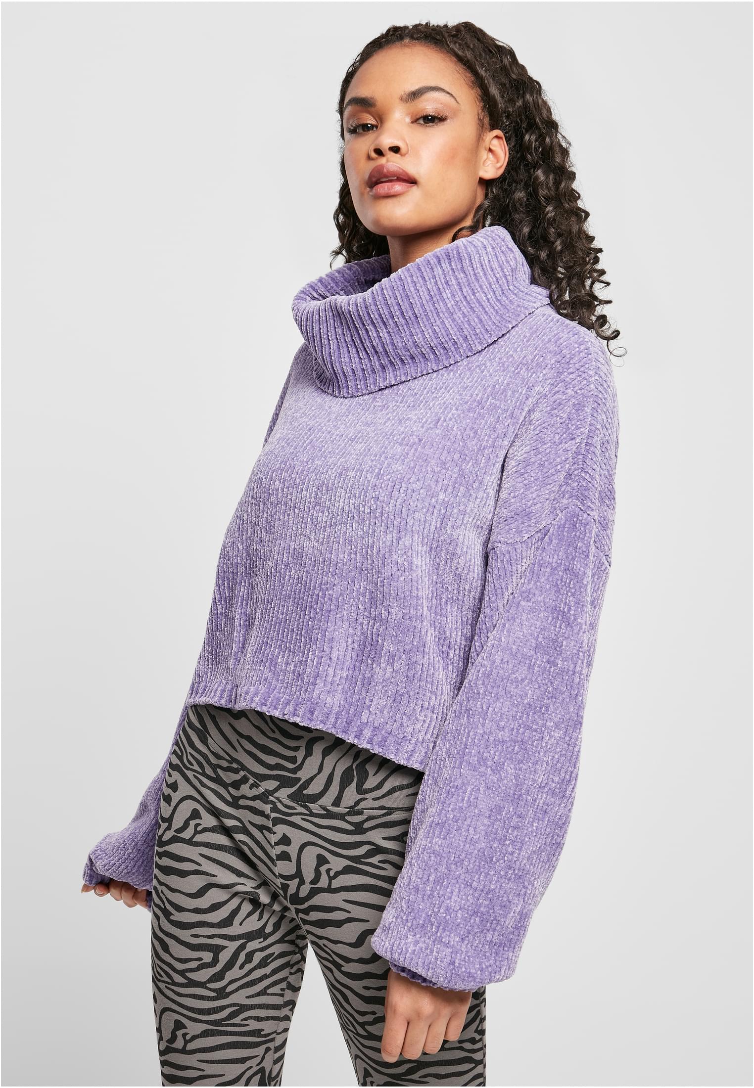 Women&#039;s short chenille sweater - lavender