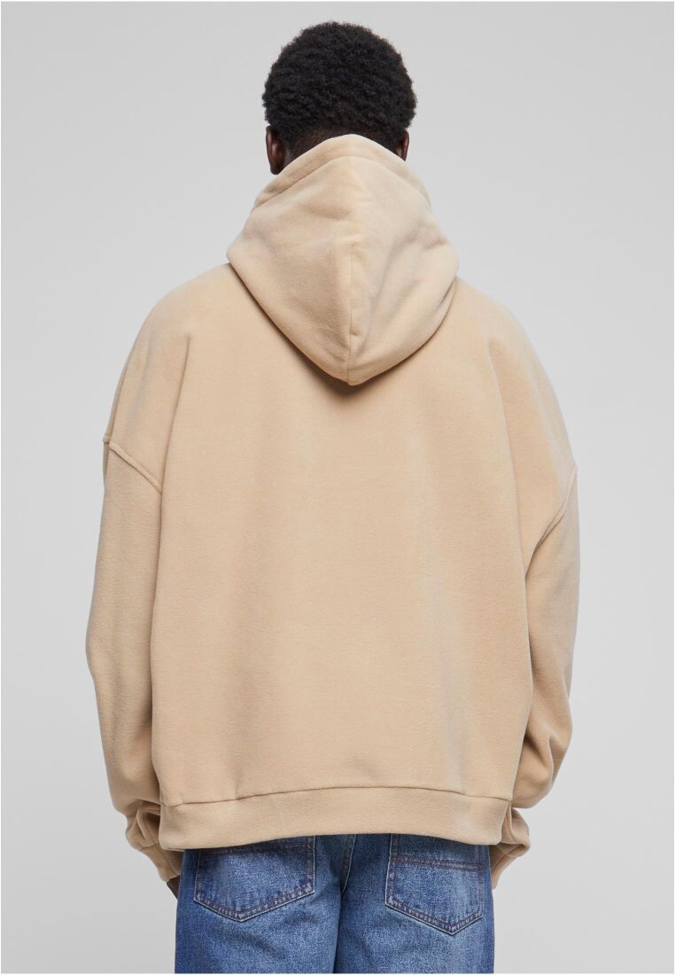 Men's Oversized Half Zip Hoody sand fleece sweatshirt