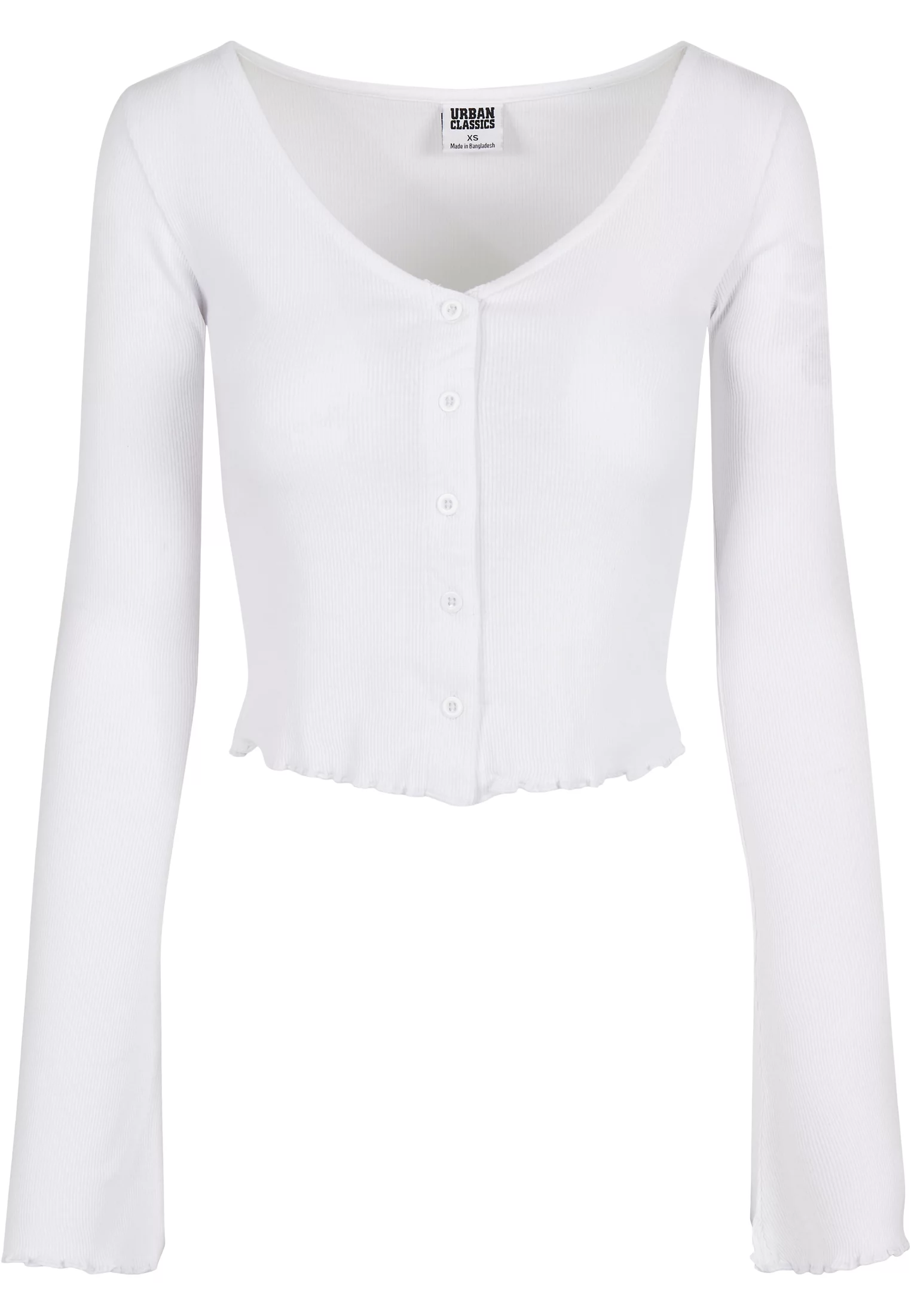 Women&#039;s sweater with cropped ribs in white