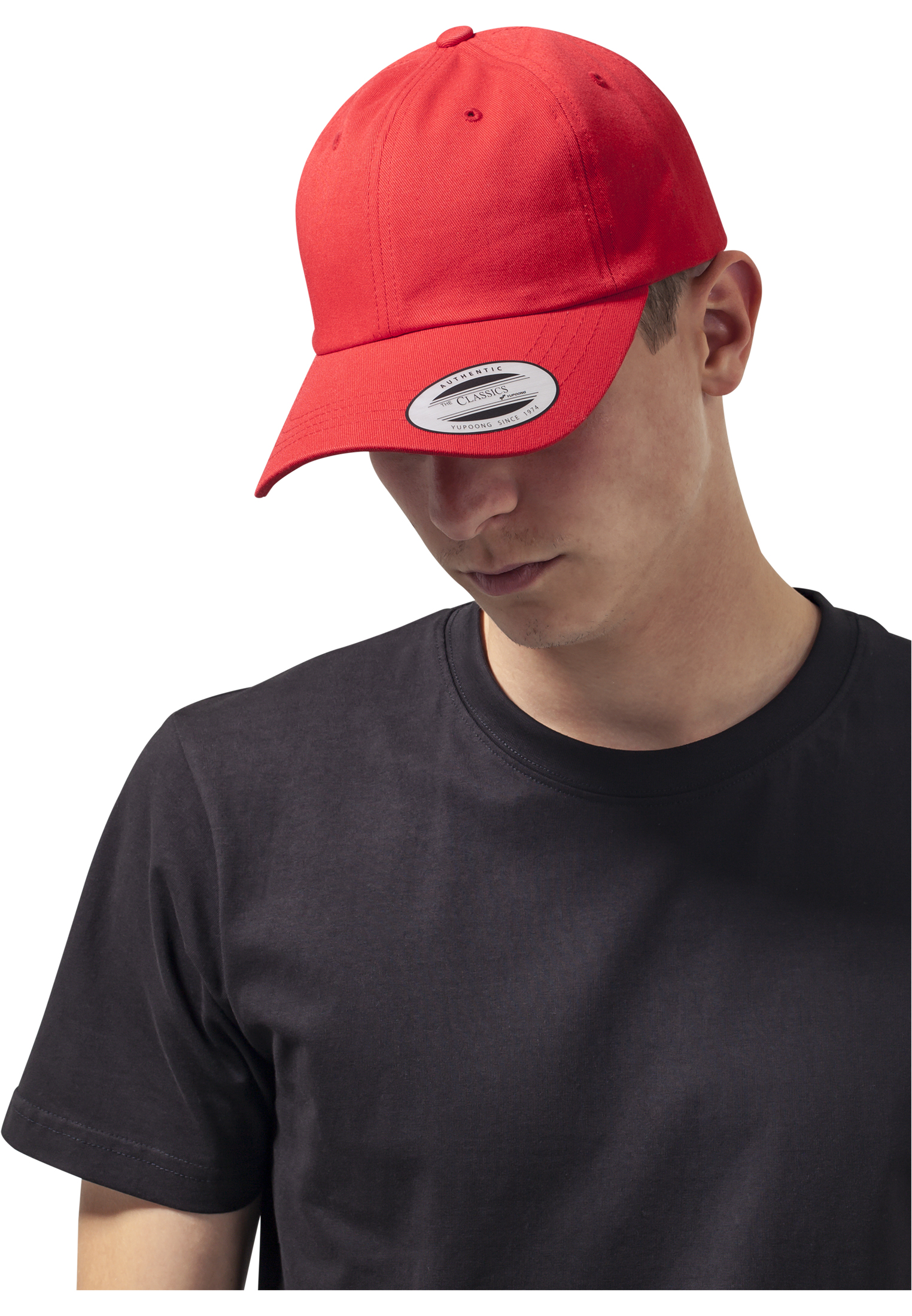 Low-profile cotton twill red