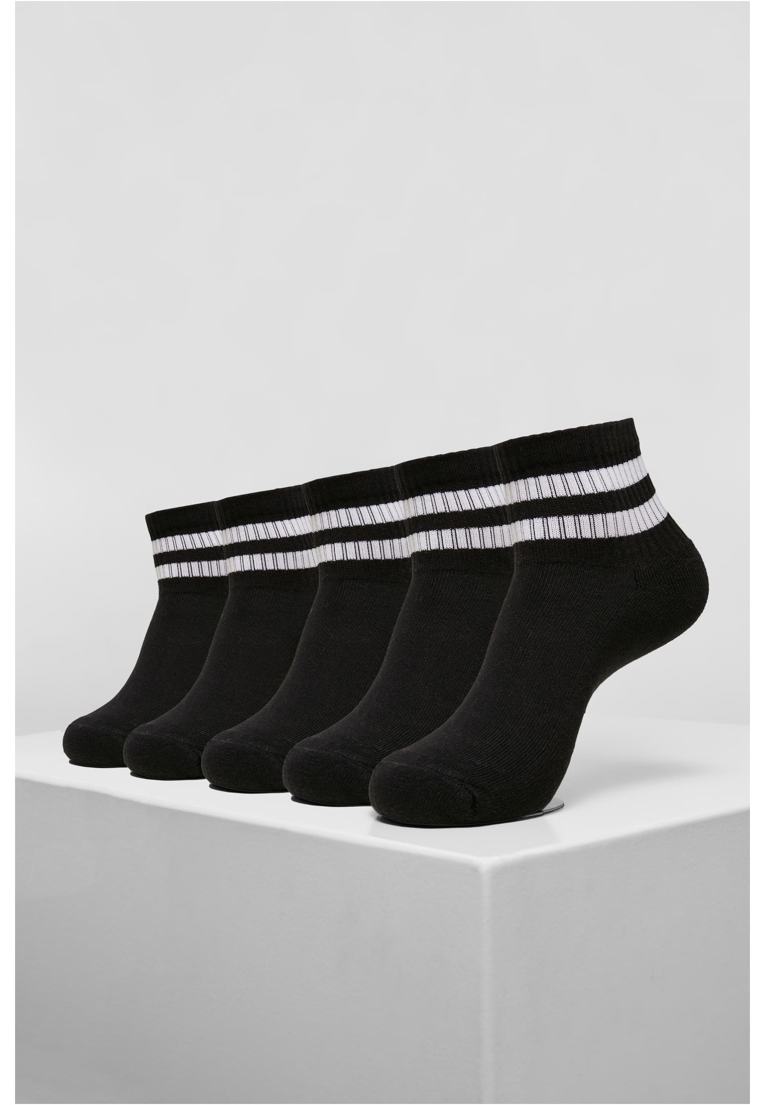 Half Cuff Logo Sports Socks 5 Pack Black