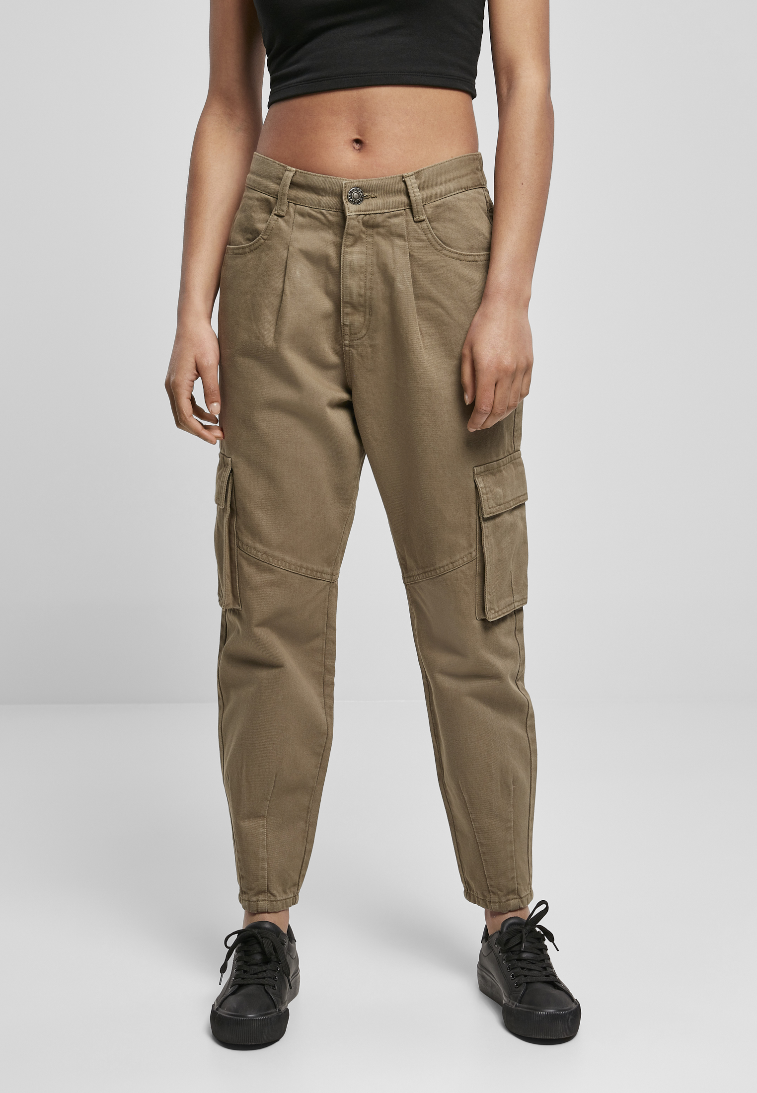 Women's Ballon Fit Cargo Twill Pants In Khaki