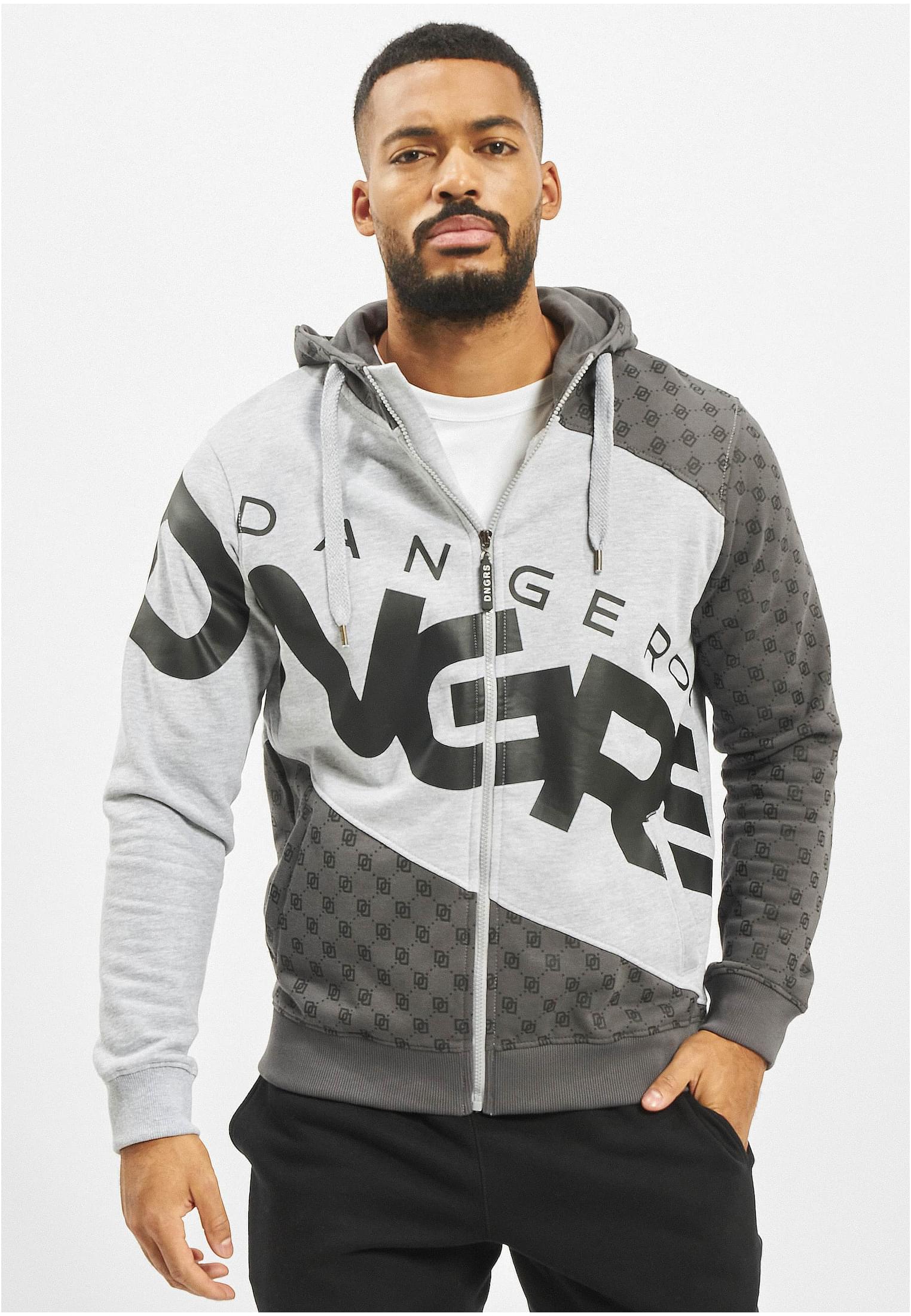 DNGRS Veli Zip Hoody Grey Melange/Black