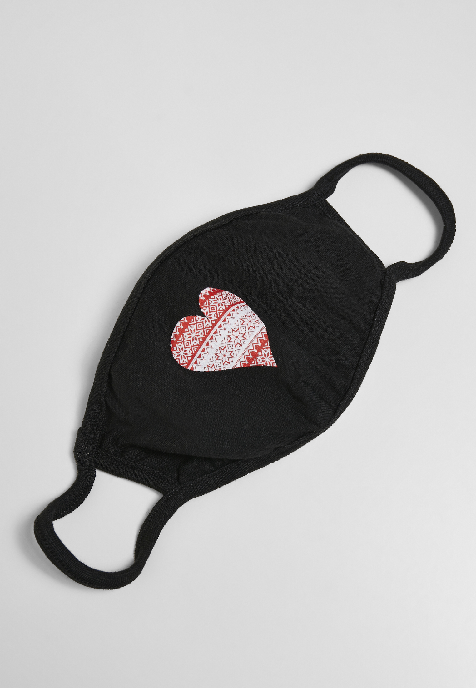 Christmas Heart Face Mask Black