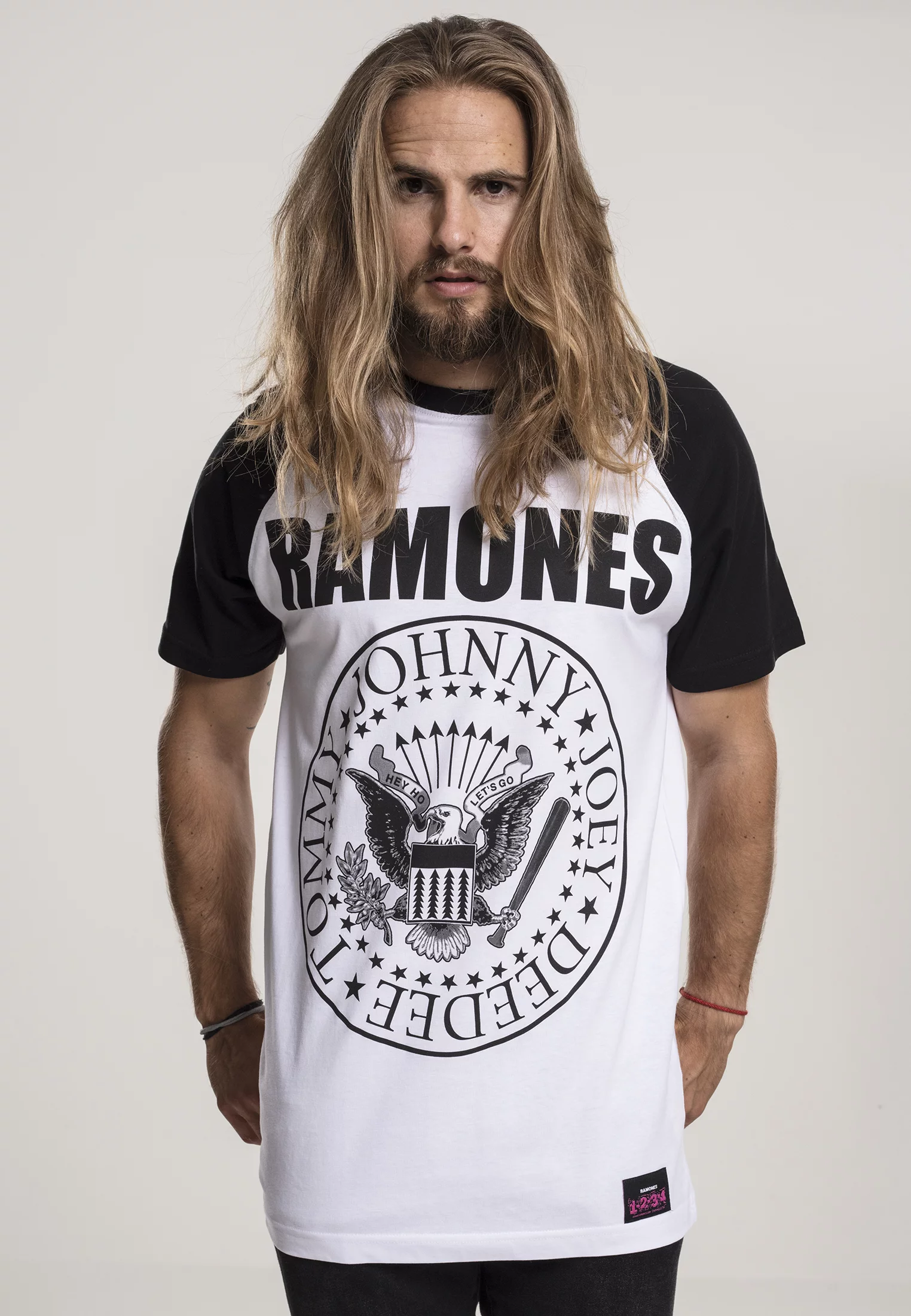 Ramones Circle Raglan Tee wht / BLK