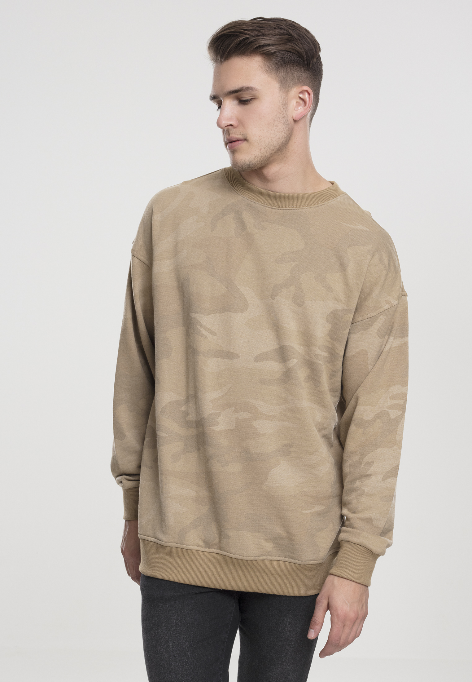 Camo Crewneck Písková Kamufláž