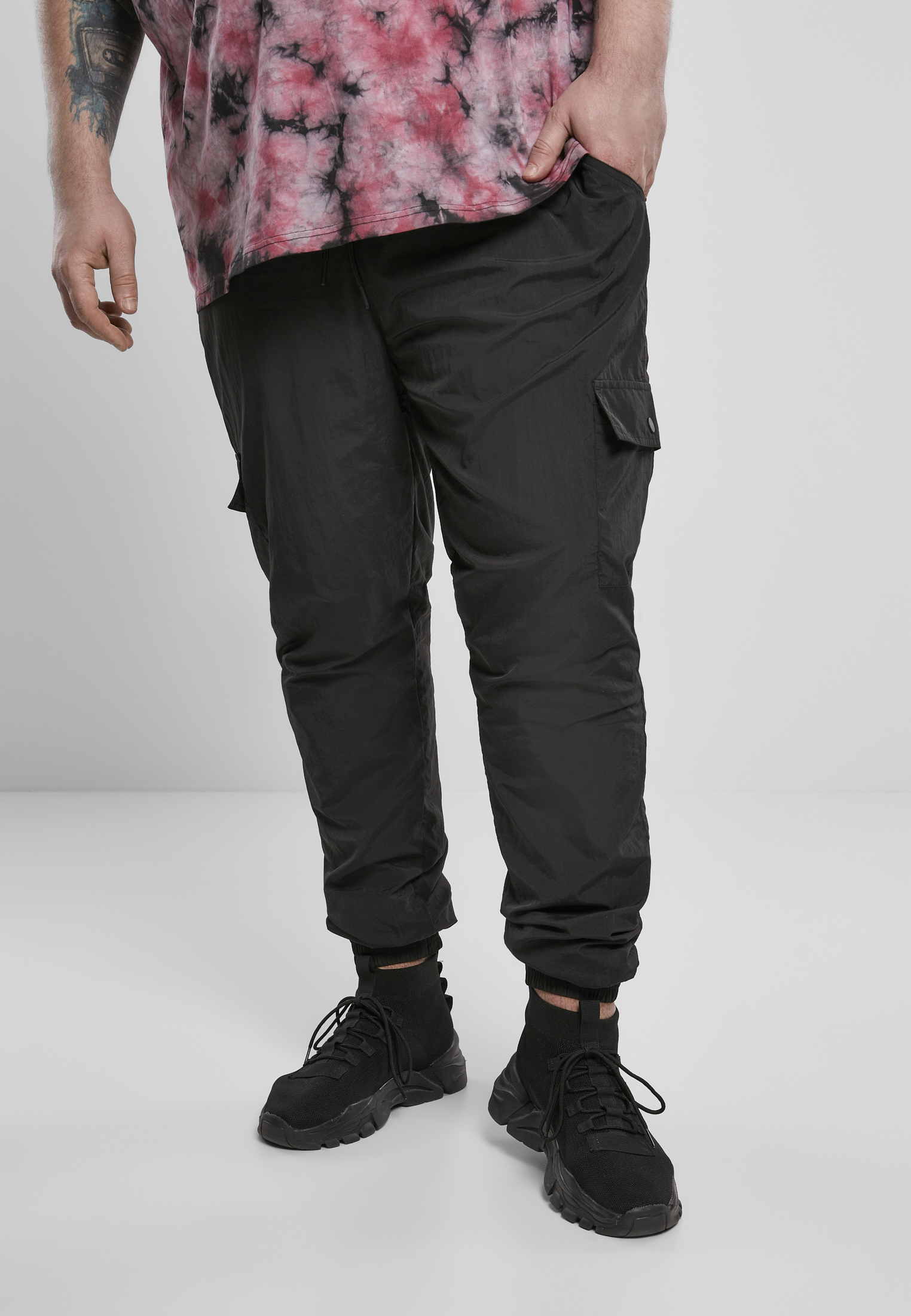 Cargo Nylon Track Pants Black