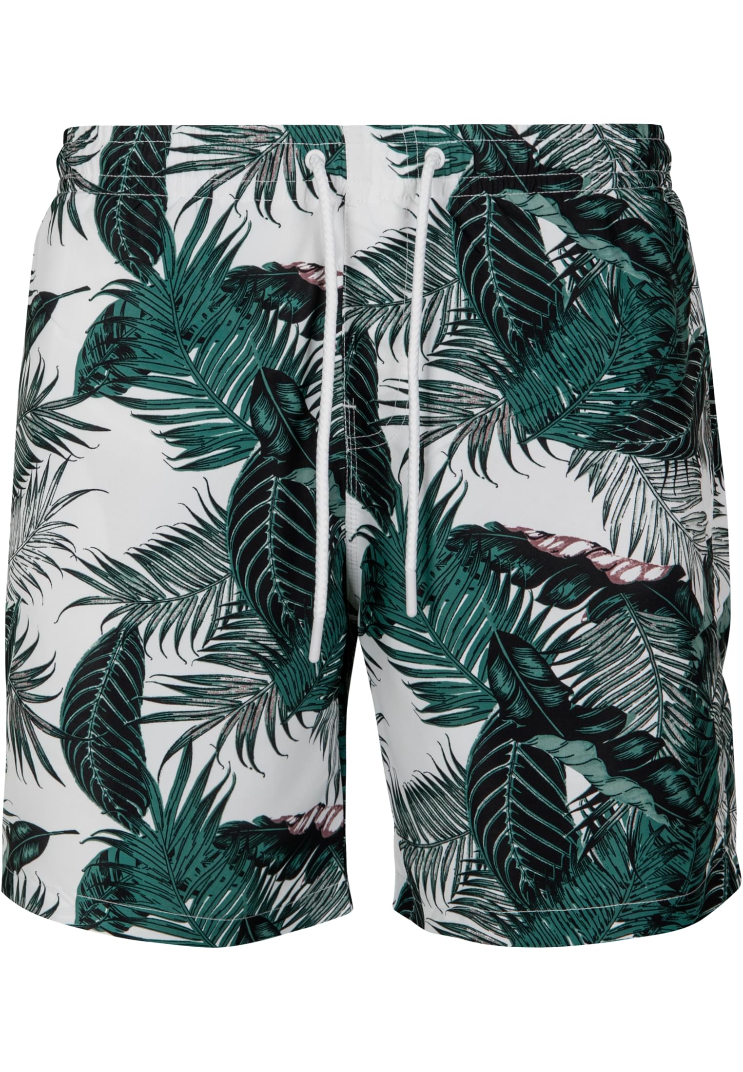 Patterned Swimsuit Shorts Palm Leaves