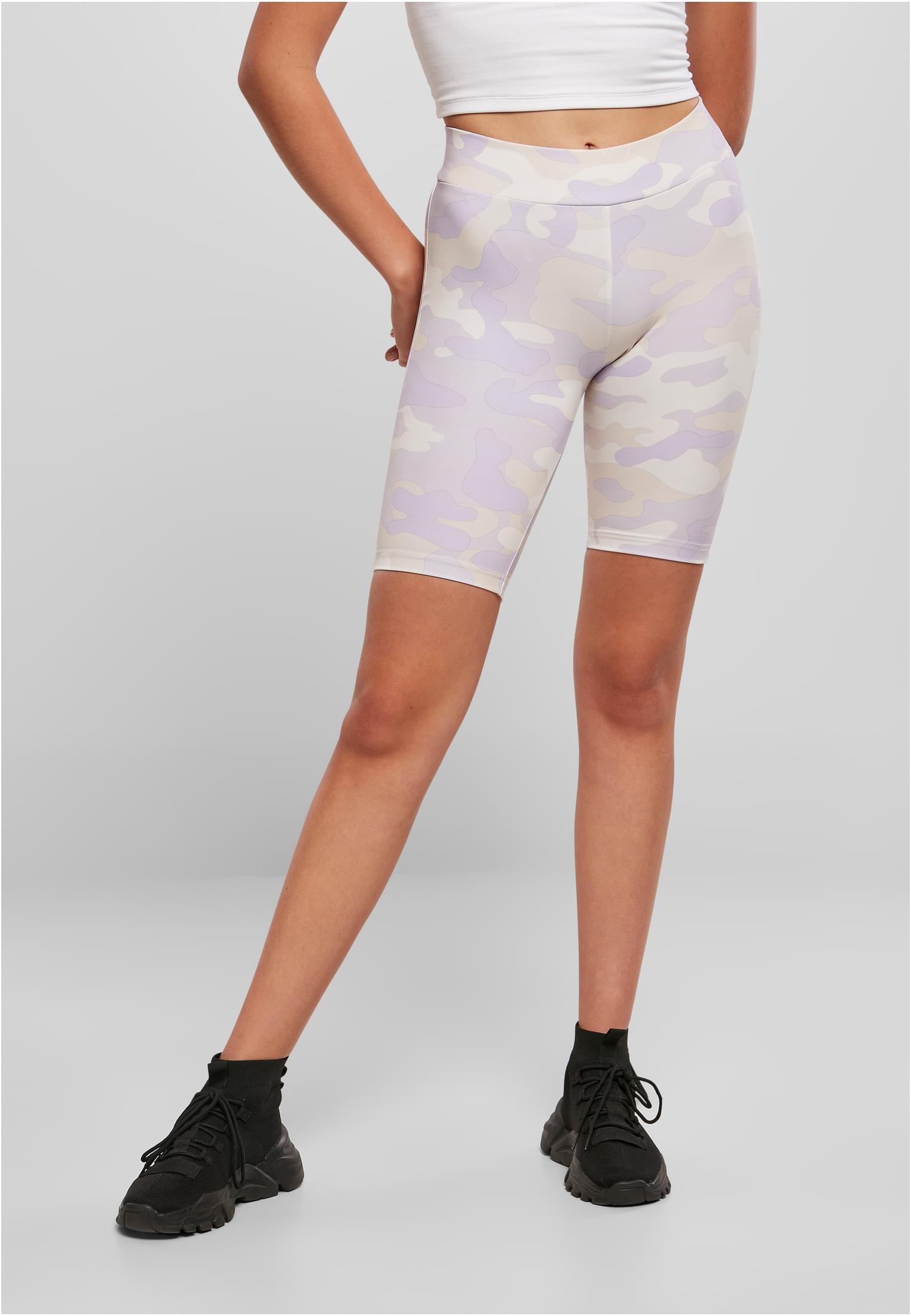 Women's Camo Tech Cycle High Waist Lilaccamo Shorts