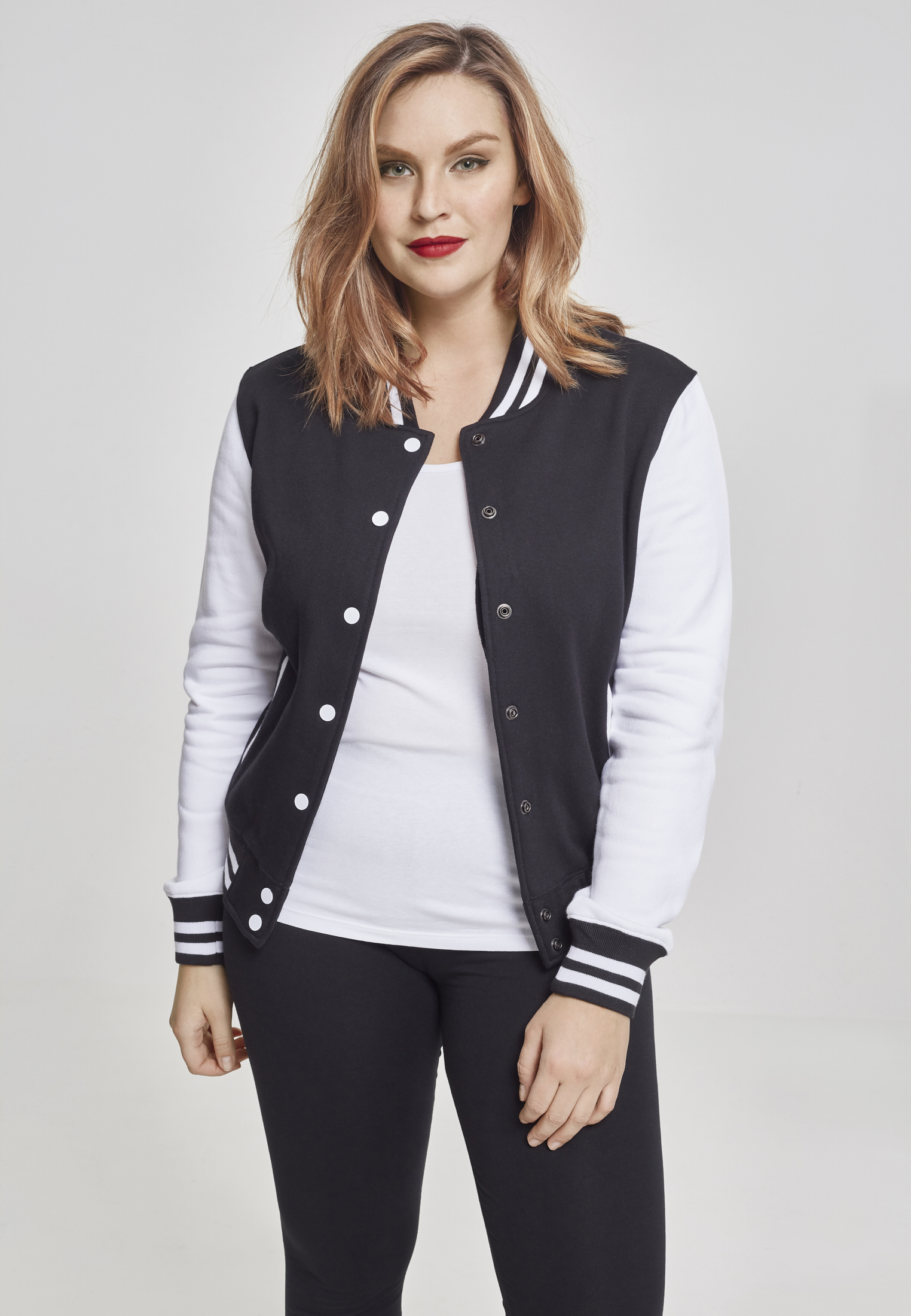 Women&#039;s two-tone College sweatshirt blk/wht