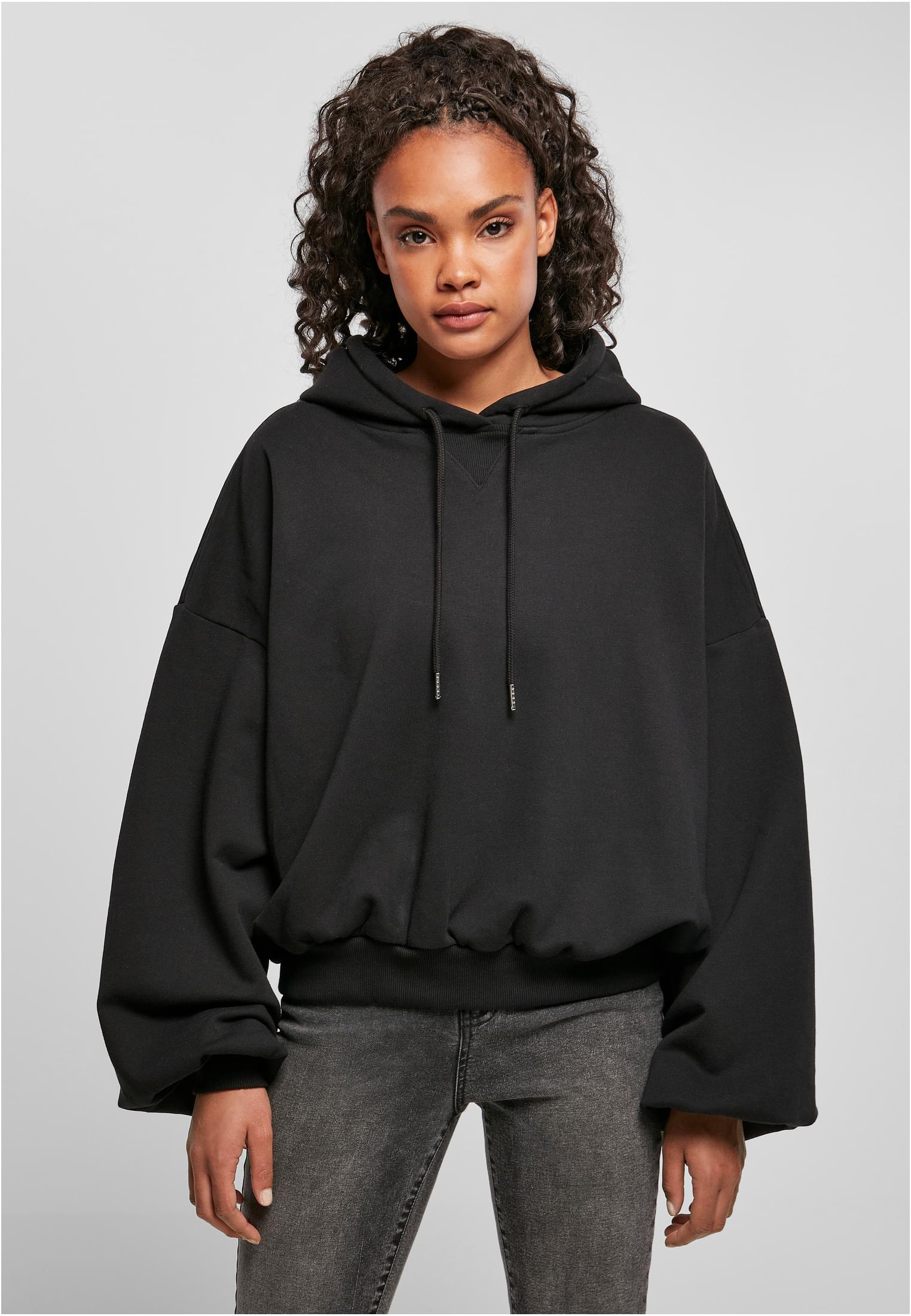 Women's Organic Oversized Terry Hoody Black