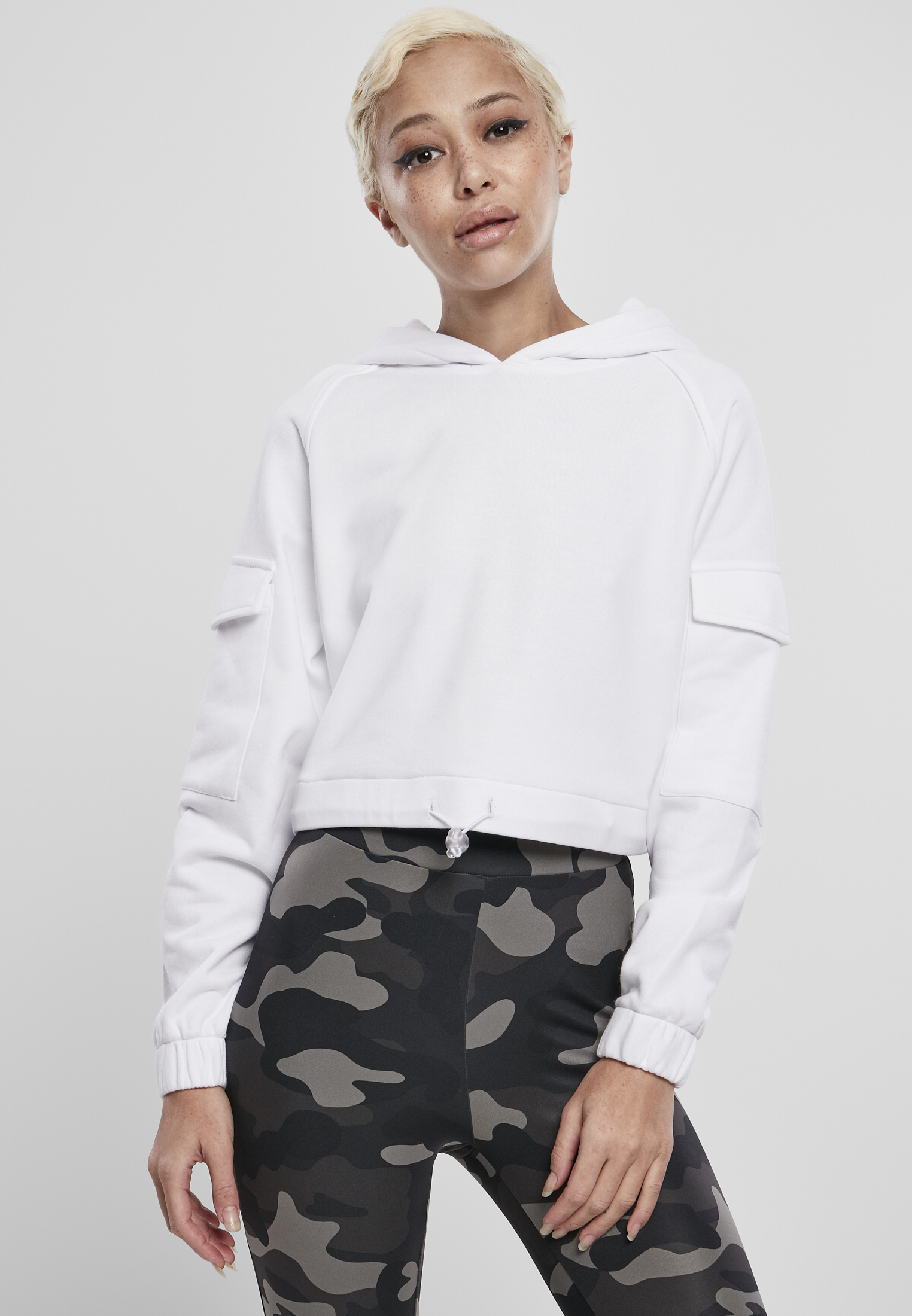 Women&#039;s Short Work Hoodie White