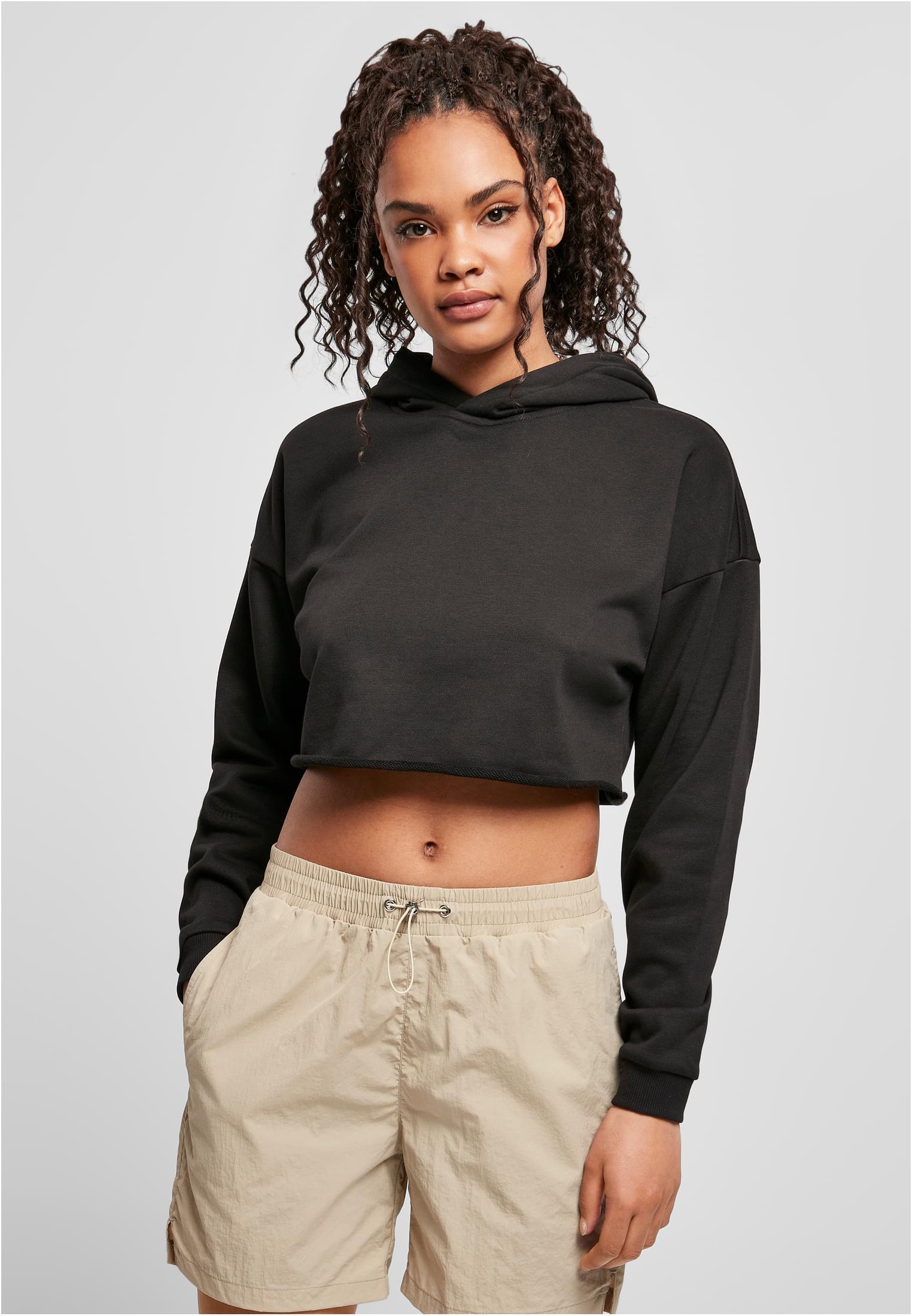 Women's Oversized Cropped Hoody Black