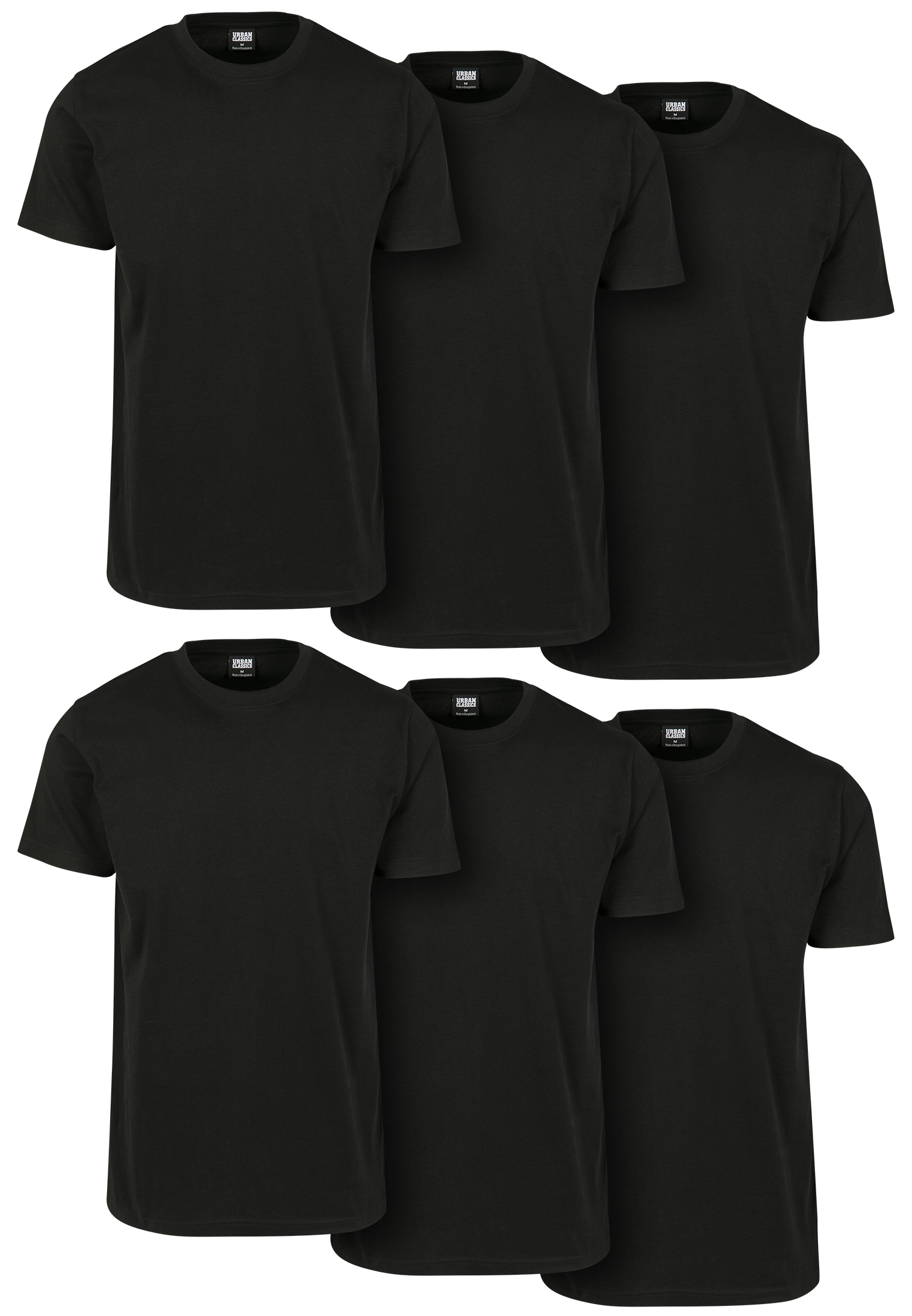 Basic T-shirt 6-pack blk/blk/blk/blk/blk/blk