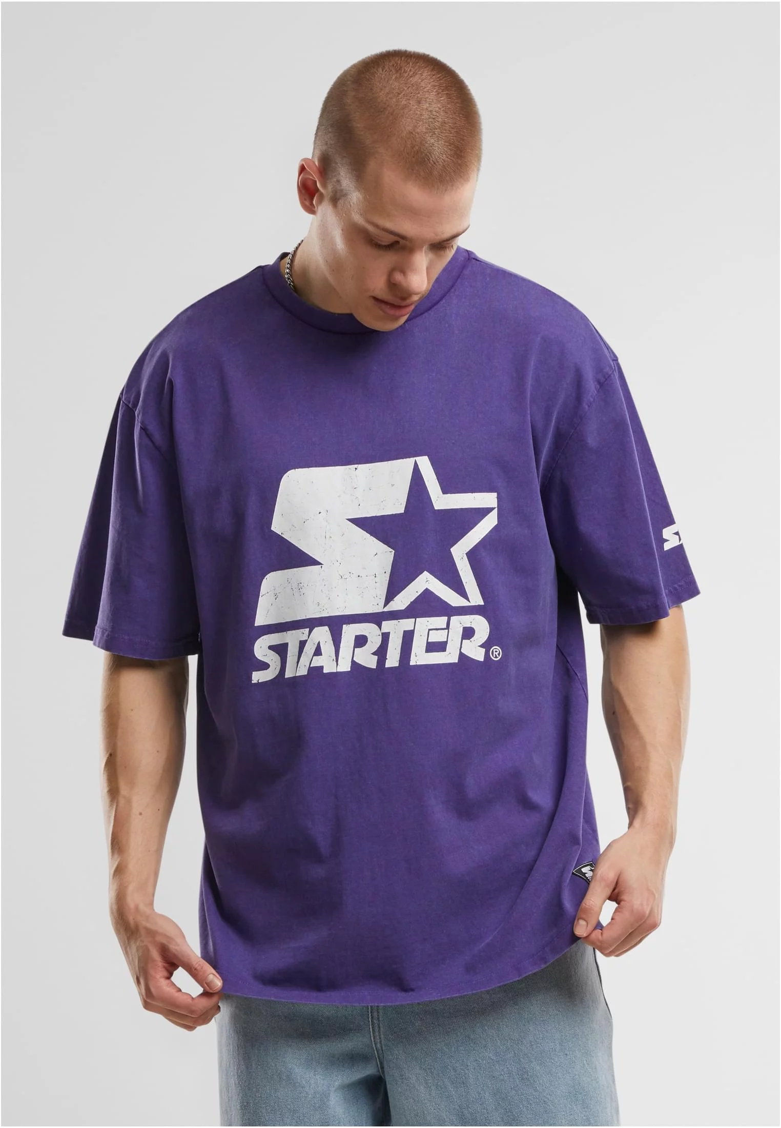 Men's T-shirt Starter Logo Oversize Acid purple