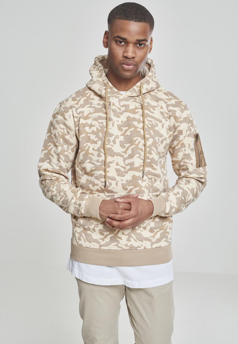 Sweat Camo Bomber Hoody Beige Camouflage