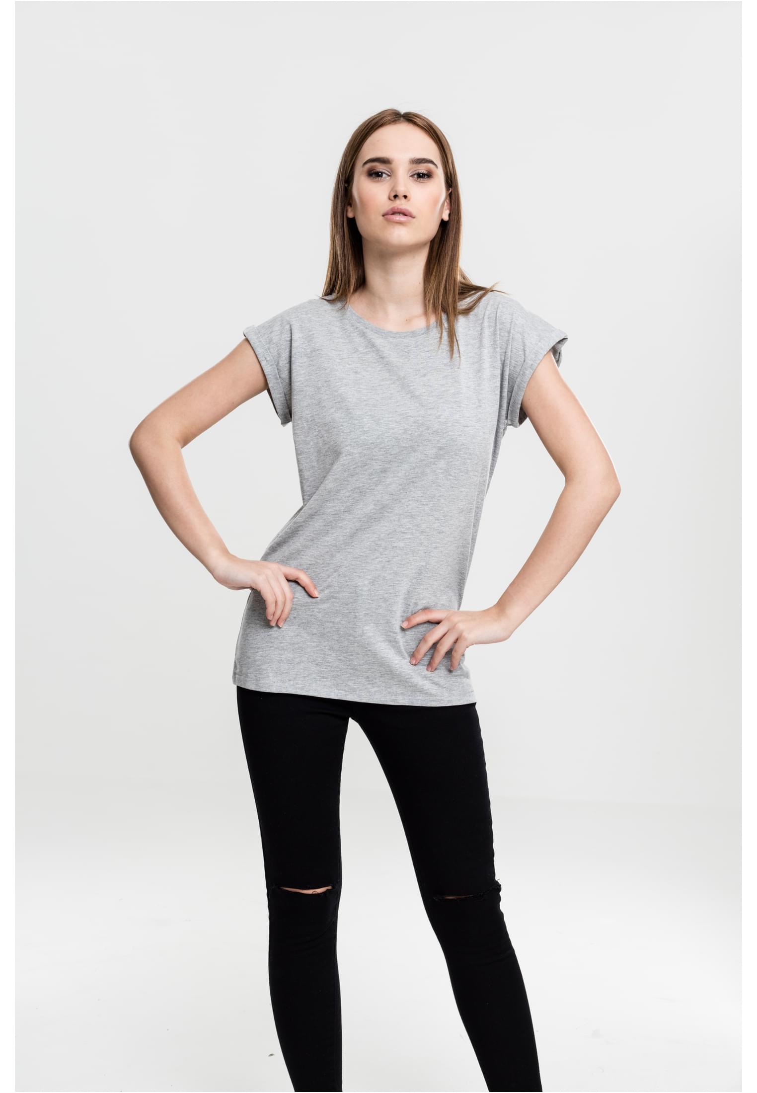 Women's T-shirt With Extended Shoulder Grey