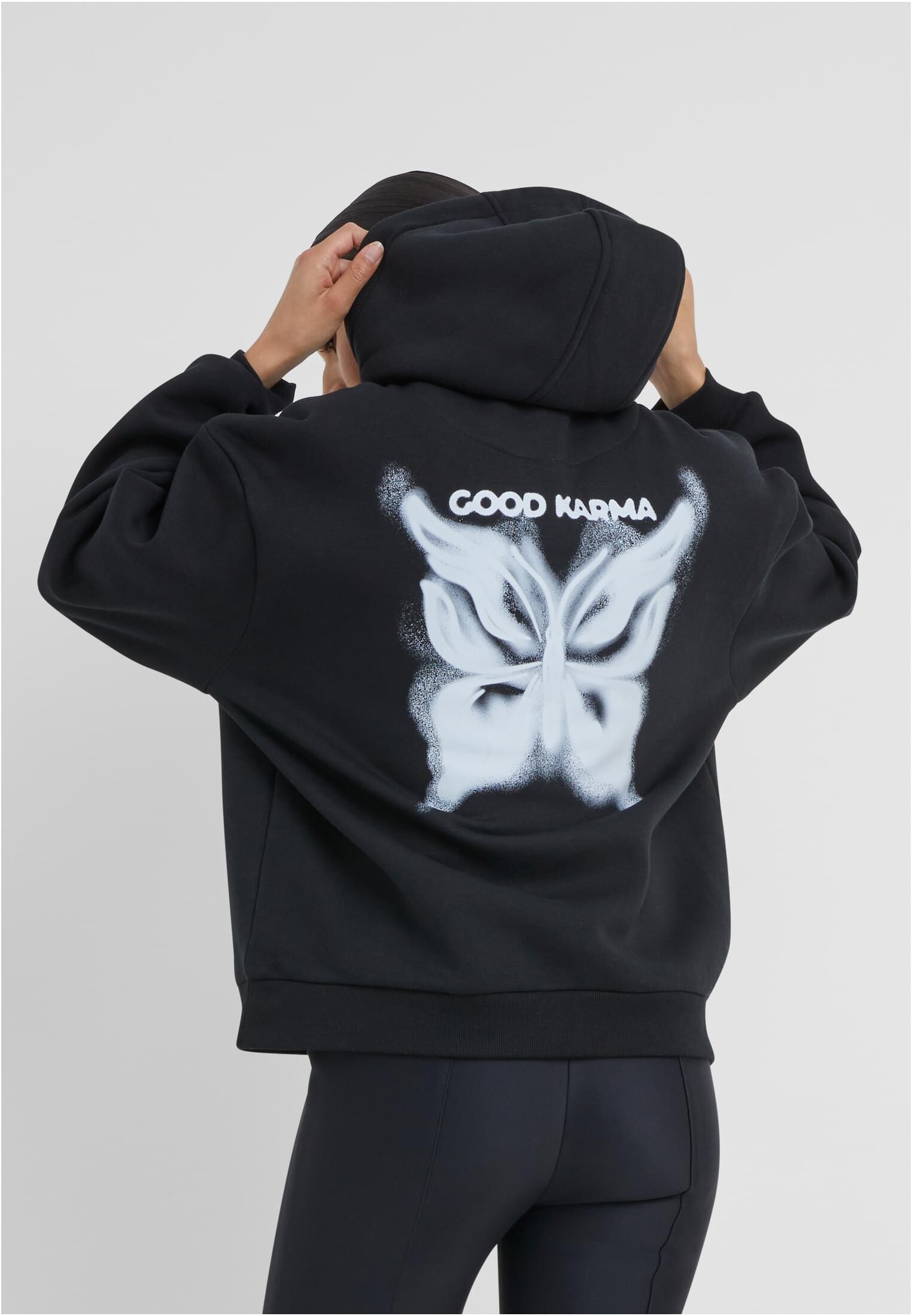 Women's hoodie Karma Butterfly black