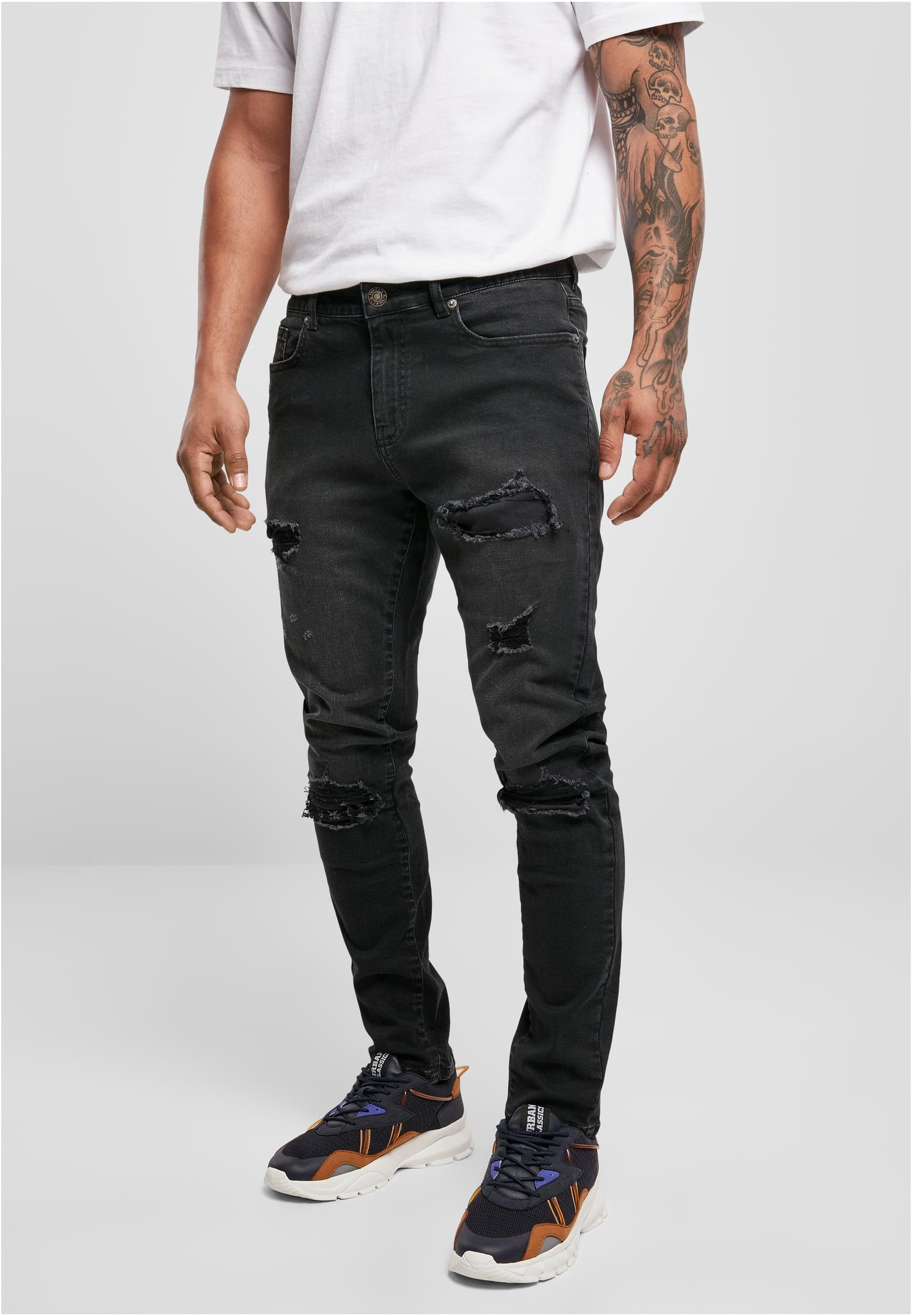 Men&#039;s Heavy Destroyed Jeans Black