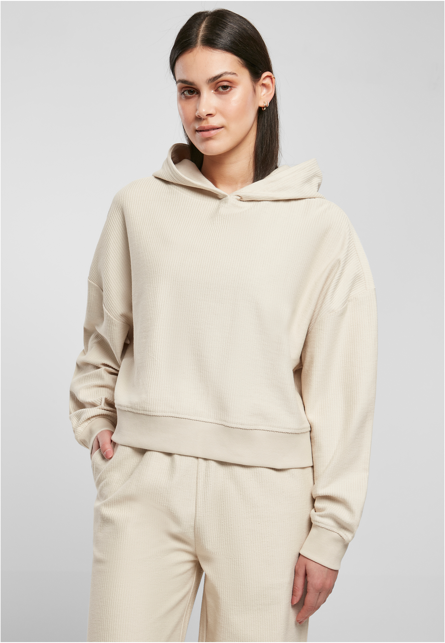 Women&#039;s Soft Grass Oversized Short Rib Hoody