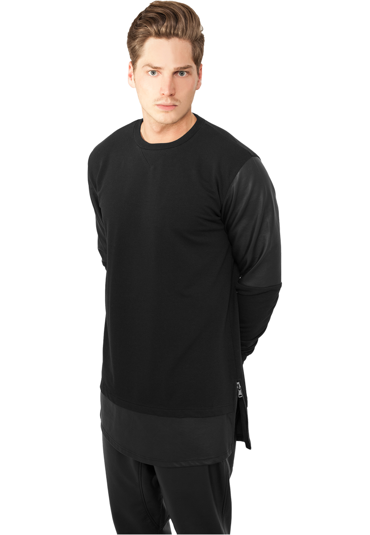 Long zipper made of synthetic leather blk/blk