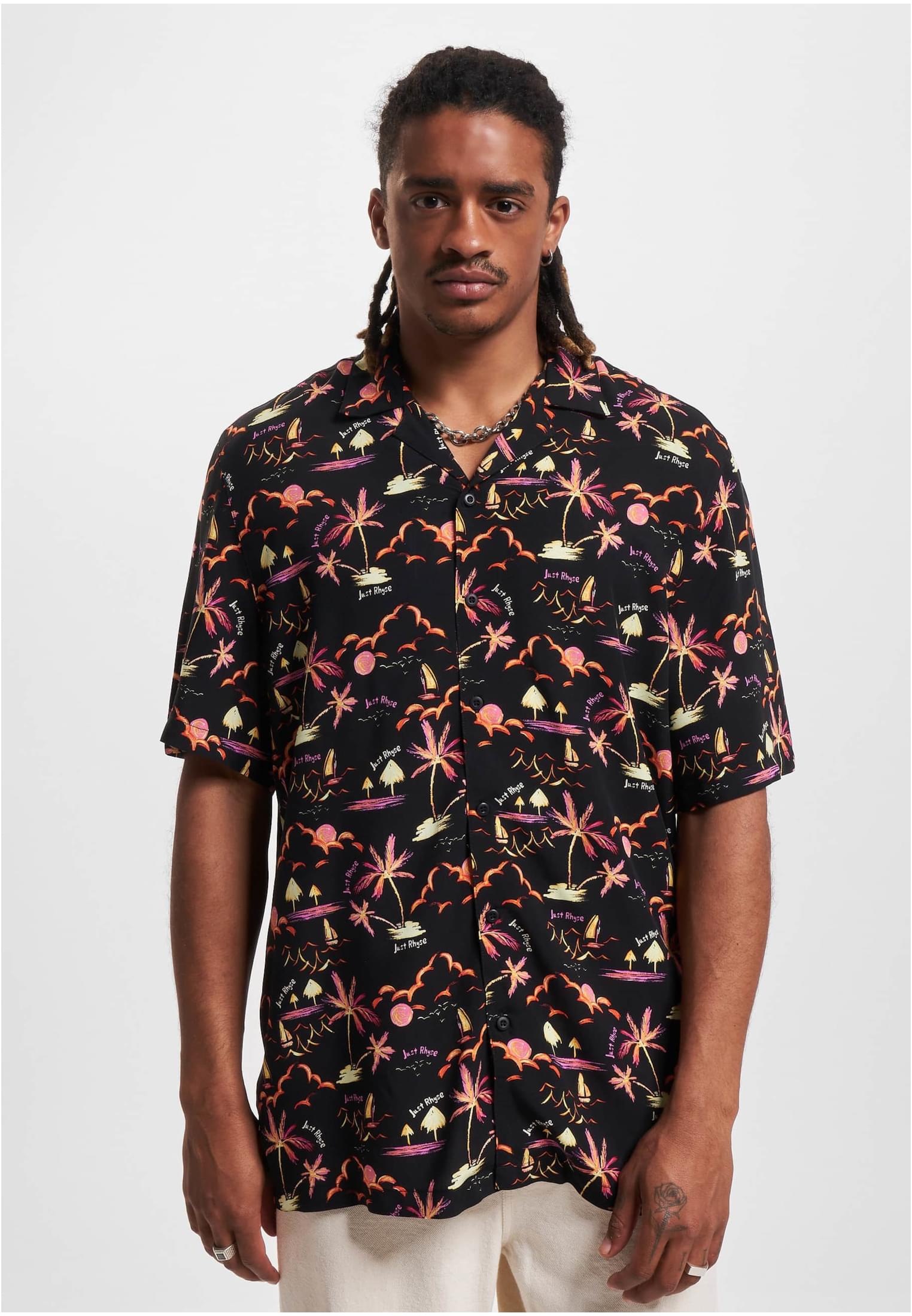 Men&#039;s Short Sleeve Shirt Just Rhyse Shirt Waikiki - Black