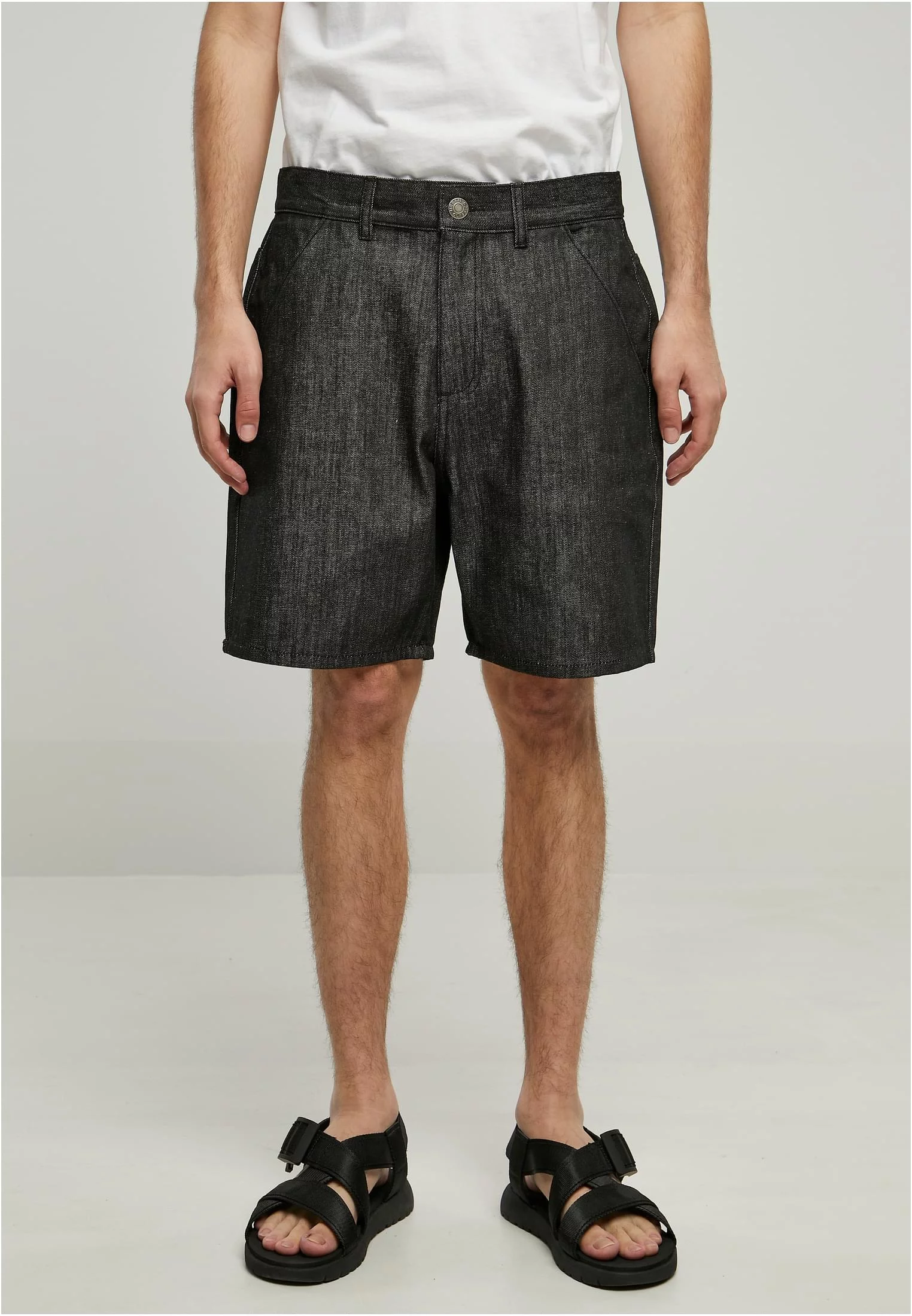 Denim Bermuda shorts dark black