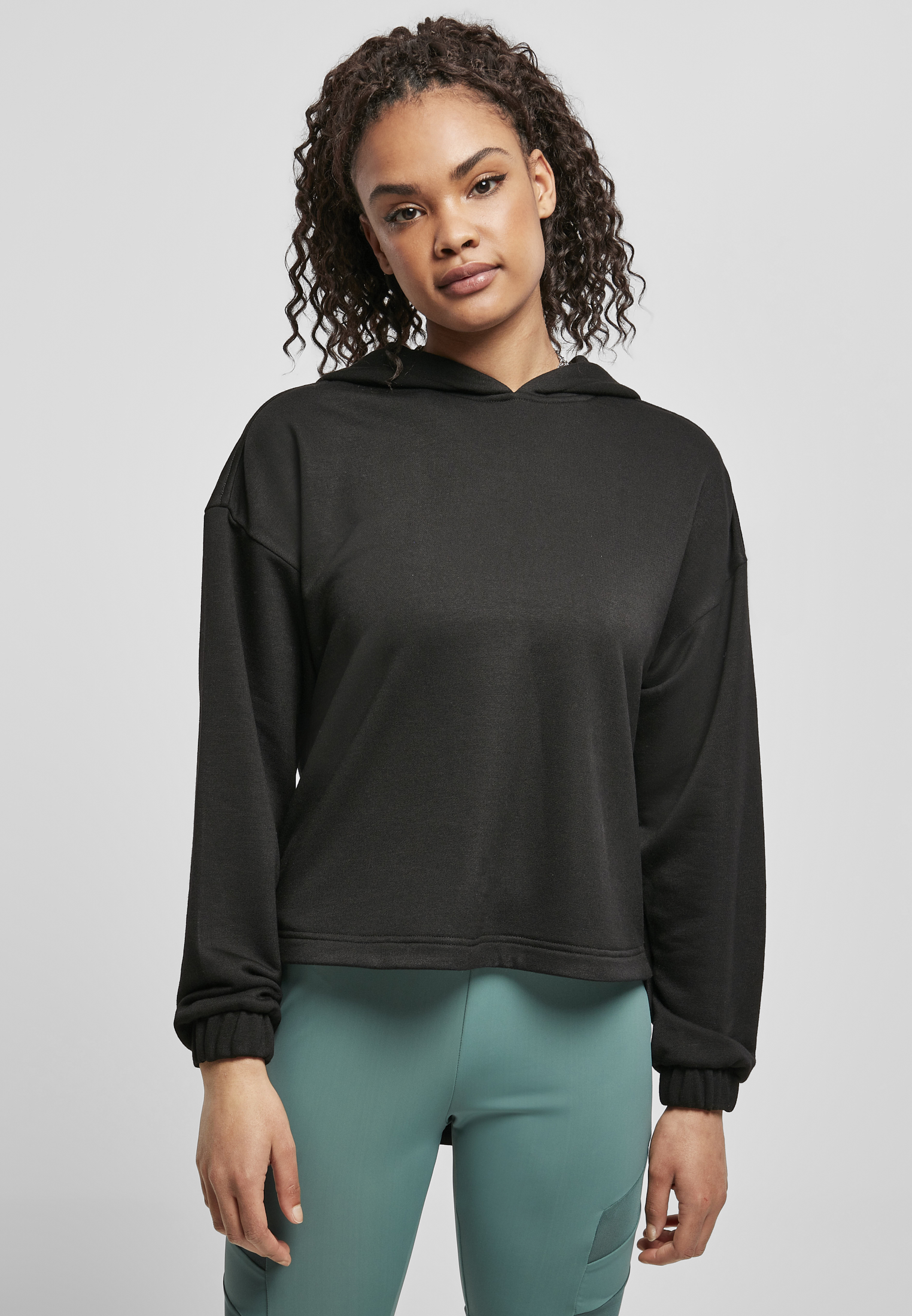 Women&#039;s Oversized Modal Terry Terry Hoodie Black
