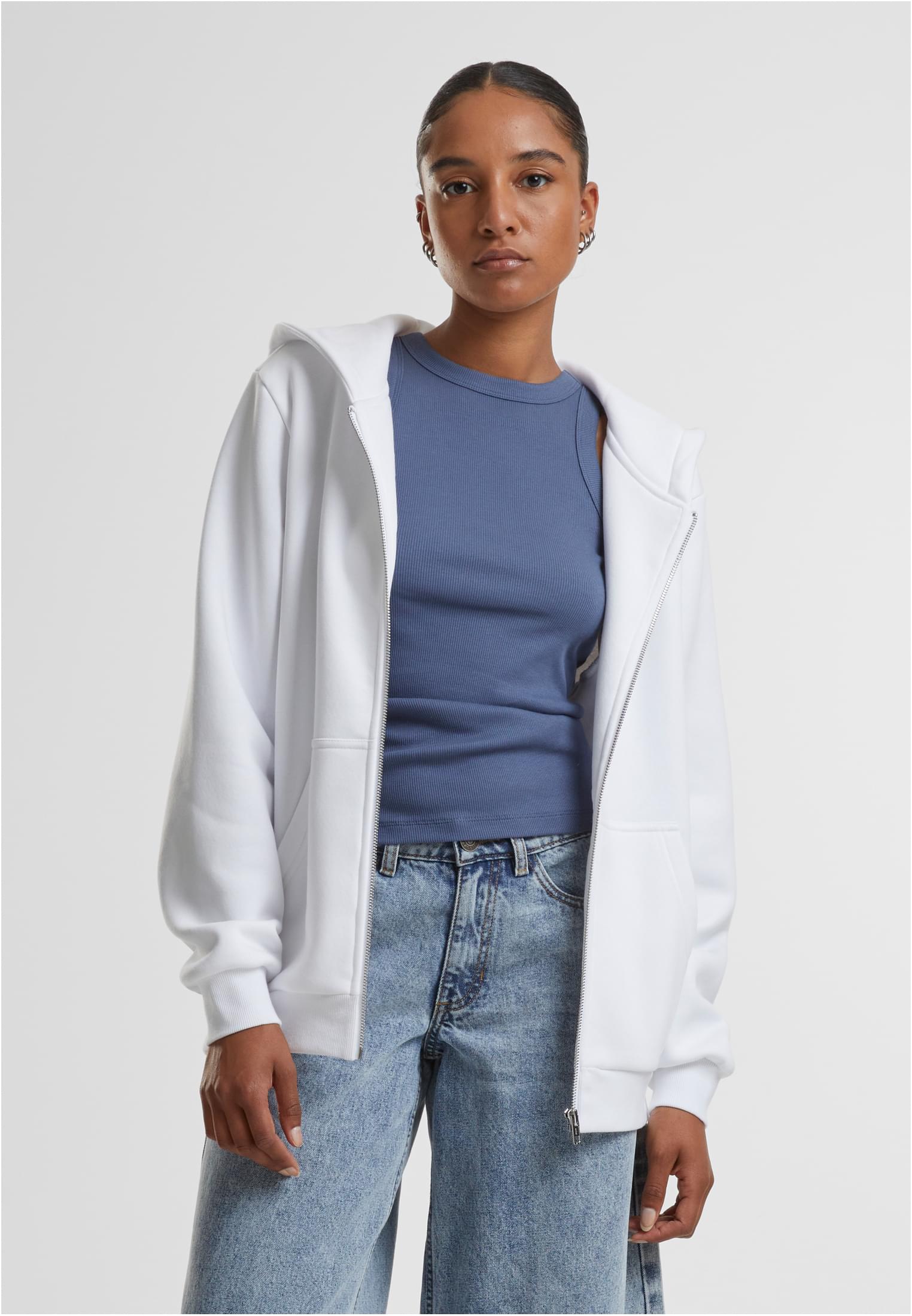 Women's zip-up hoodie Fluffy Hoody white