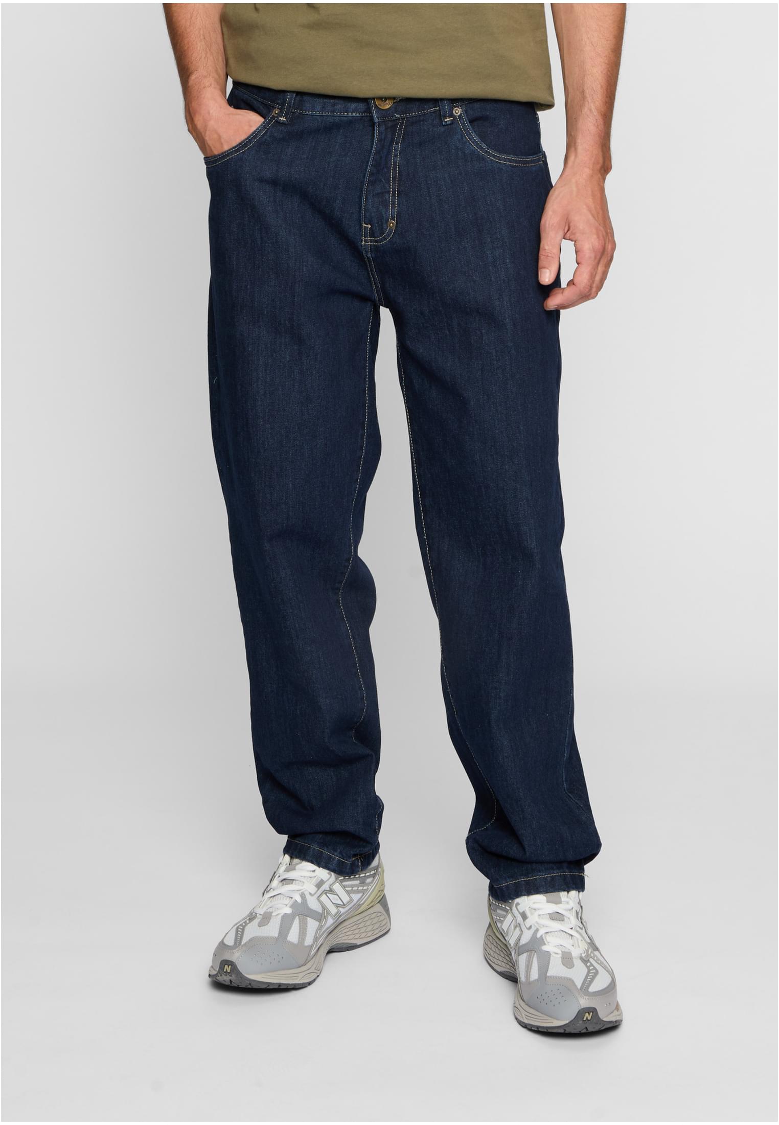 Men&#039;s 3D Embroidery Jeans Navy Blue