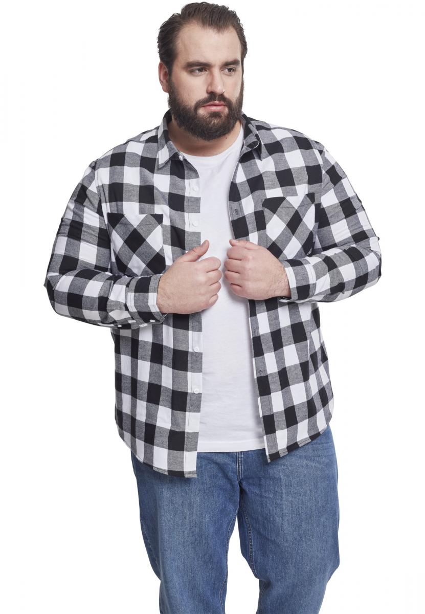 Plaid flannel shirt blk/wht