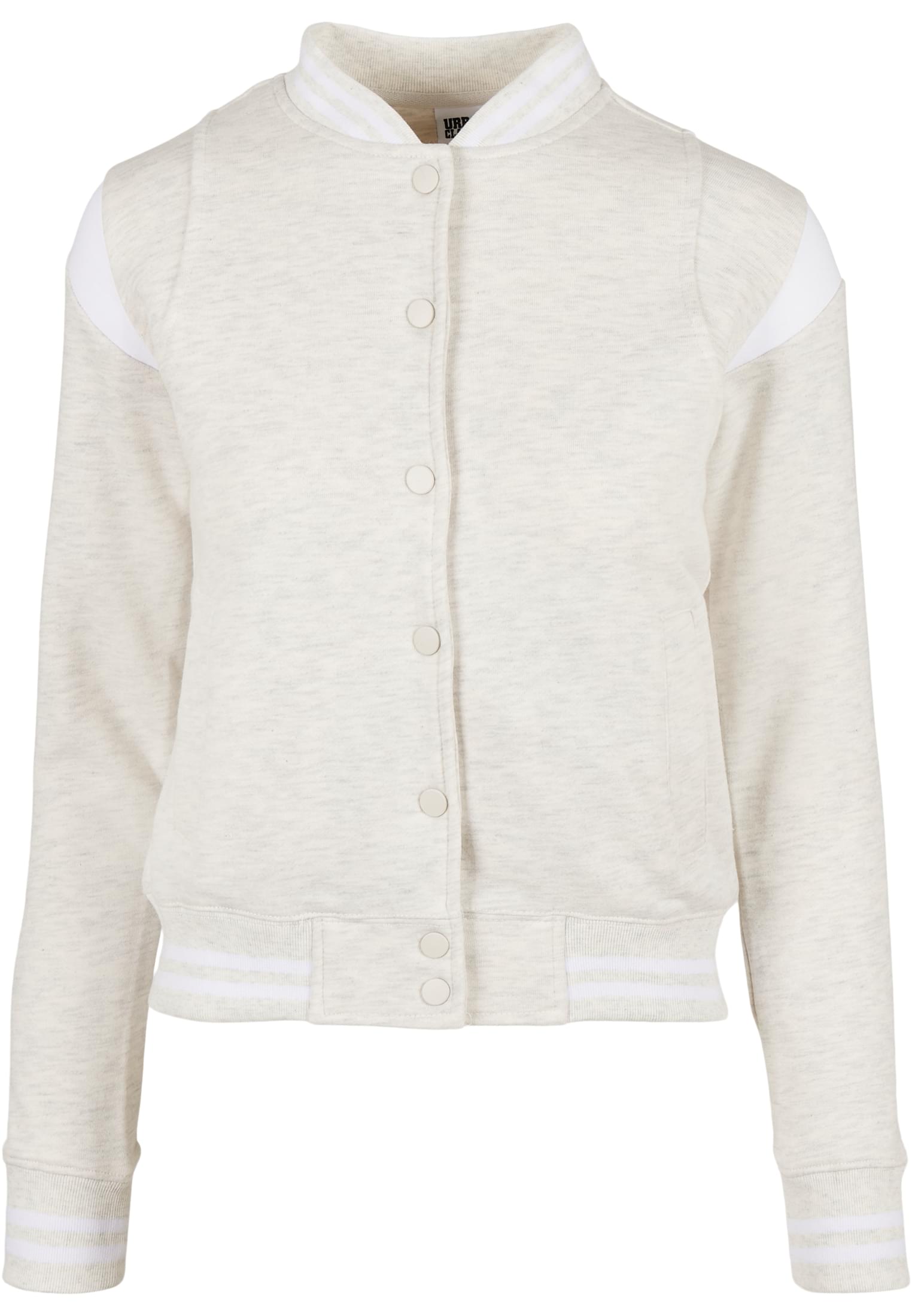 Womens College Sweat Jacket Light Grey/White
