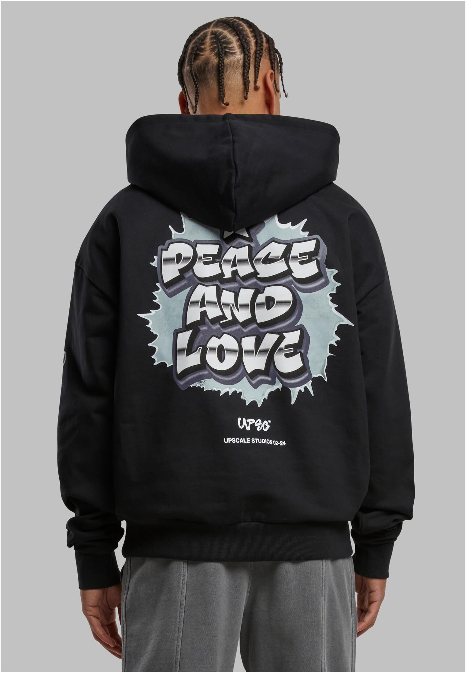 Men's sweatshirt Peace&Love Ultra Heavy Oversize black